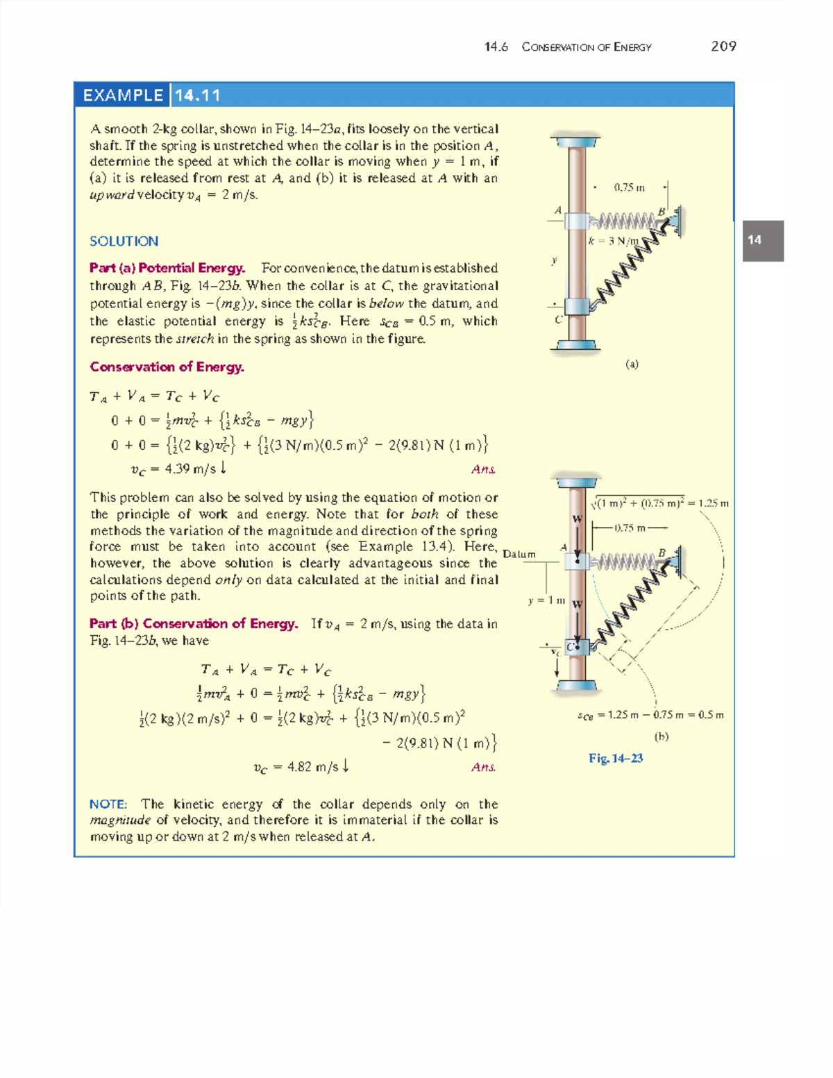 Conservation OF Energy - 1 4 CONSERVATION OF ENERGY 2 0 9 EXA M P L E 1 ...