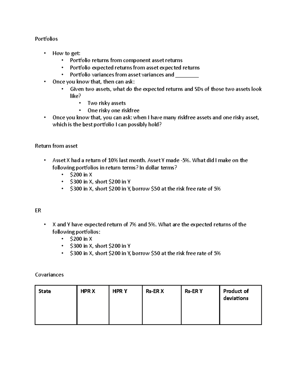Portfolios Lecture notes 45 Portfolios How to get Portfolio