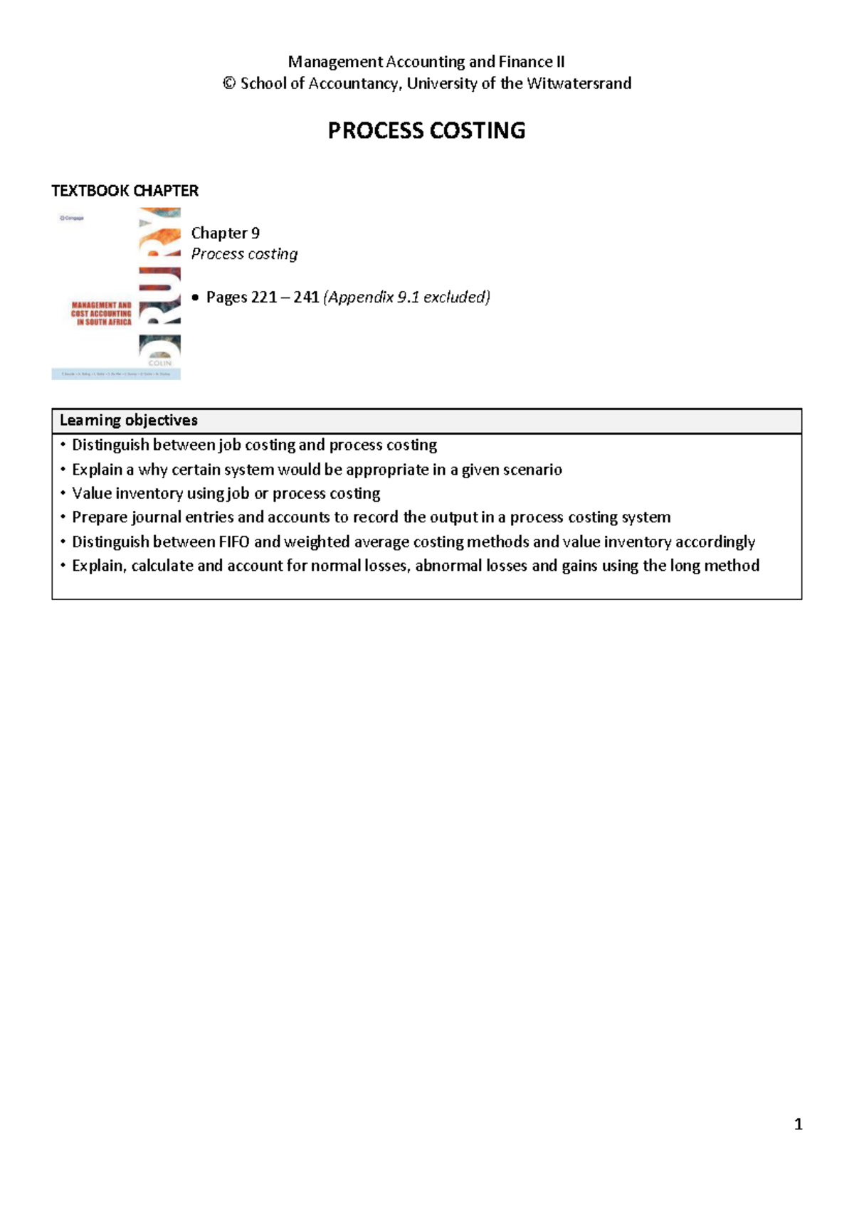 Process+costing+notes+2023 - © School of Accountancy, University of the ...