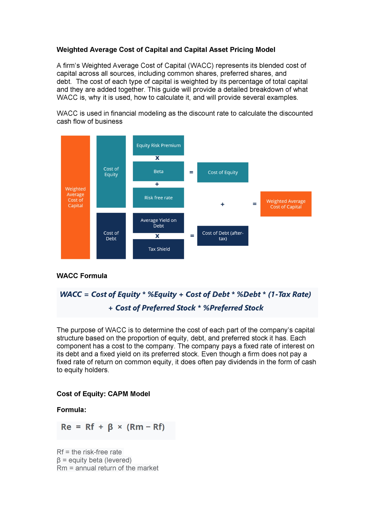 WACC and CAPM(2) - None - Weighted Average Cost of Capital and Capital ...