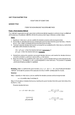 Numericals Midterm EXAM - Numerical Methods - Studocu