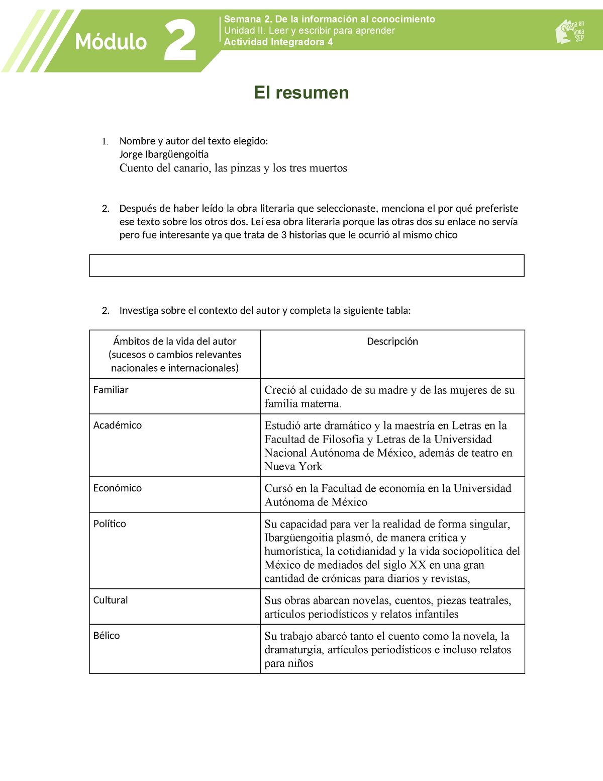 M02S2AI4prepaeinea - Unidad II. Leer Y Escribir Para Aprender Actividad ...