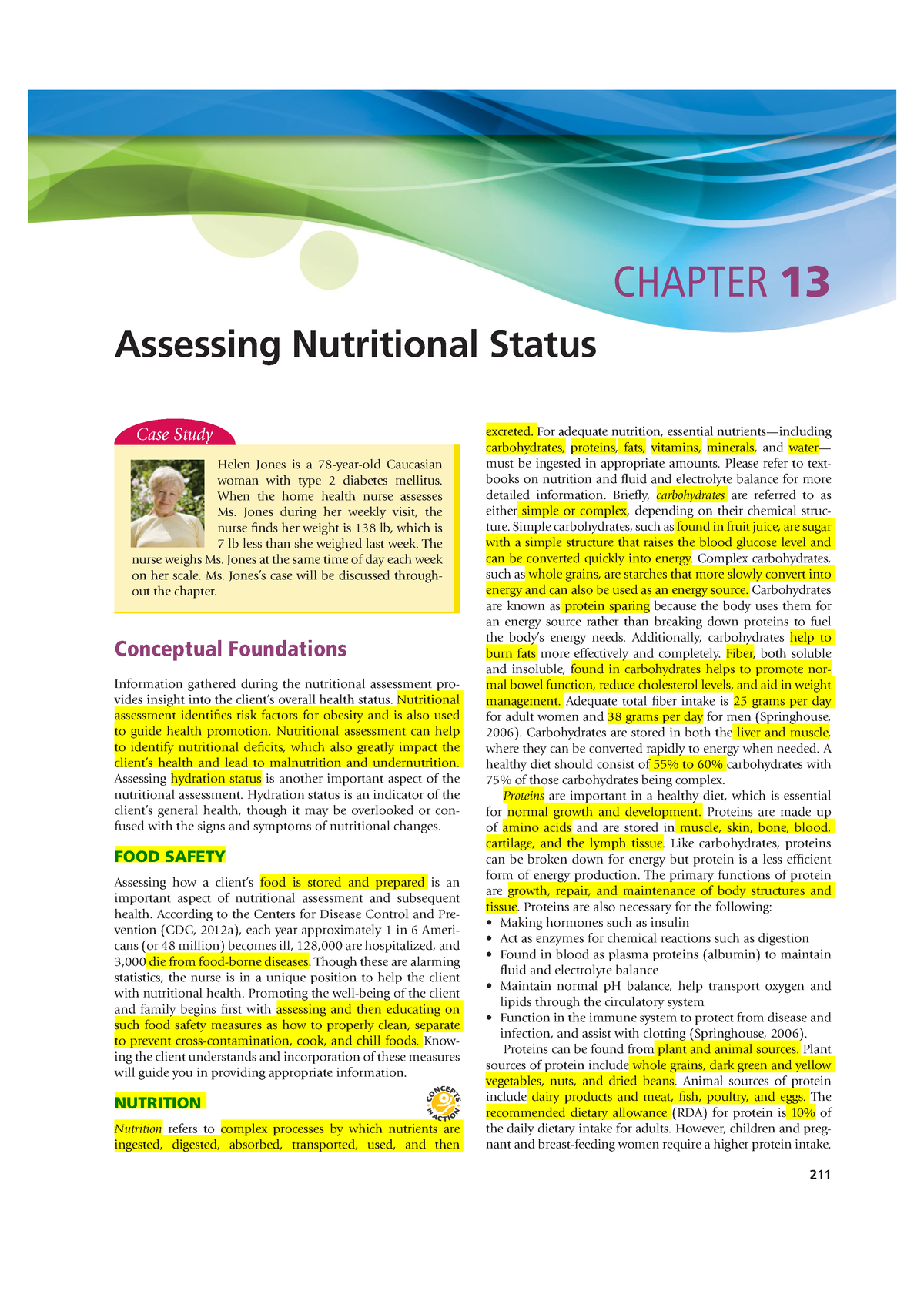 Nutrition- Assessment - 211 CHAPTER 13 Assessing Nutritional Status ...