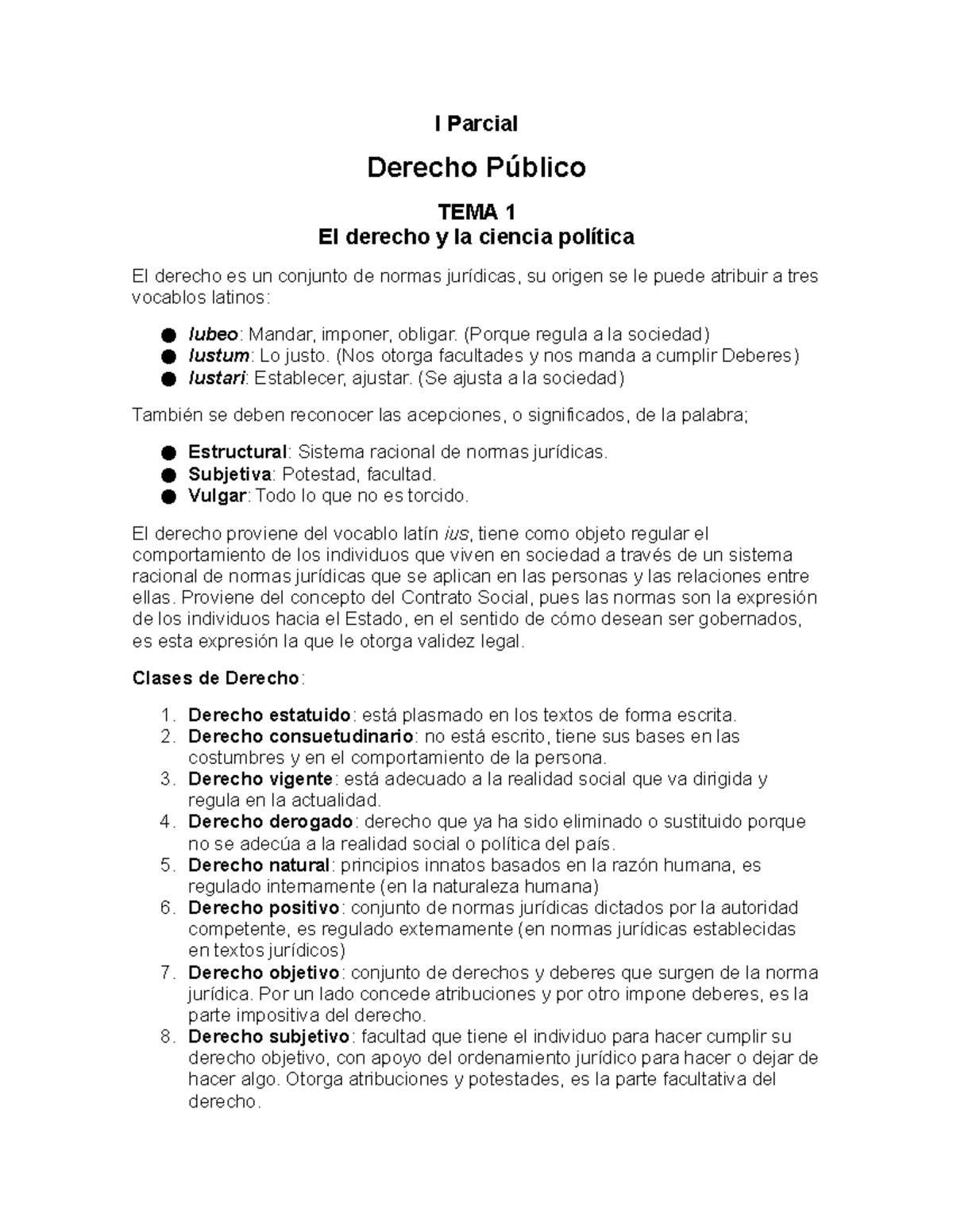 Apuntes De Derecho Público I Parcial Derecho Público Tema 1 El Derecho Y La Ciencia Política 9602