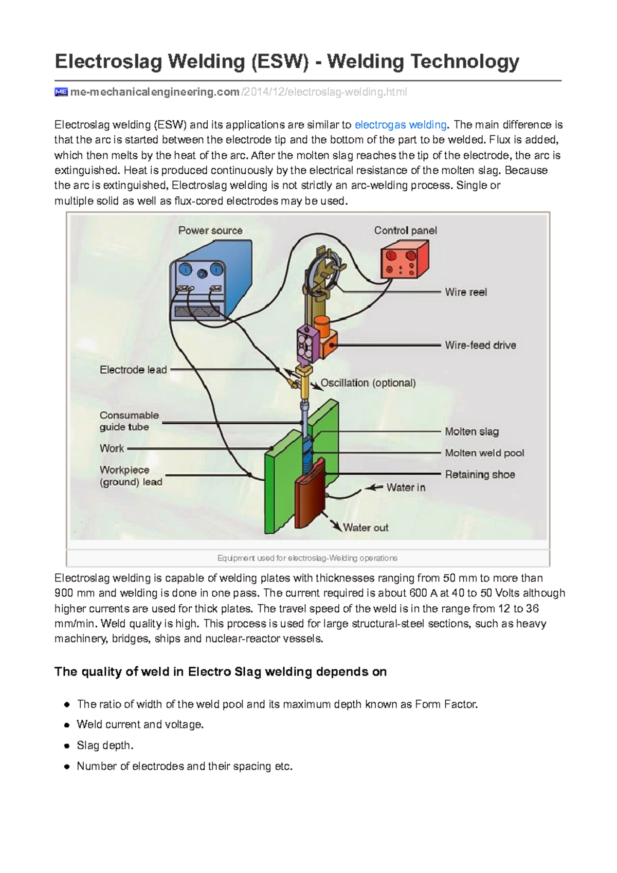 Electroslag Welding ESW Equipment used for electroslagWelding