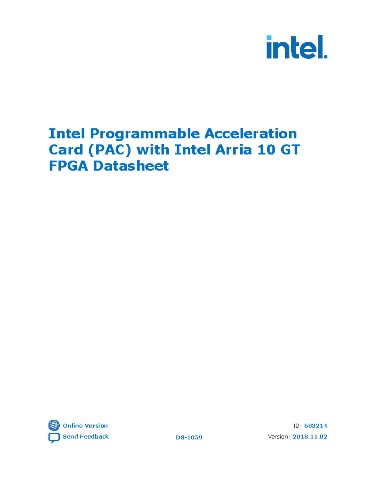 Ds nfv a10 683214 666602 - Intel Programmable Acceleration Card (PAC ...