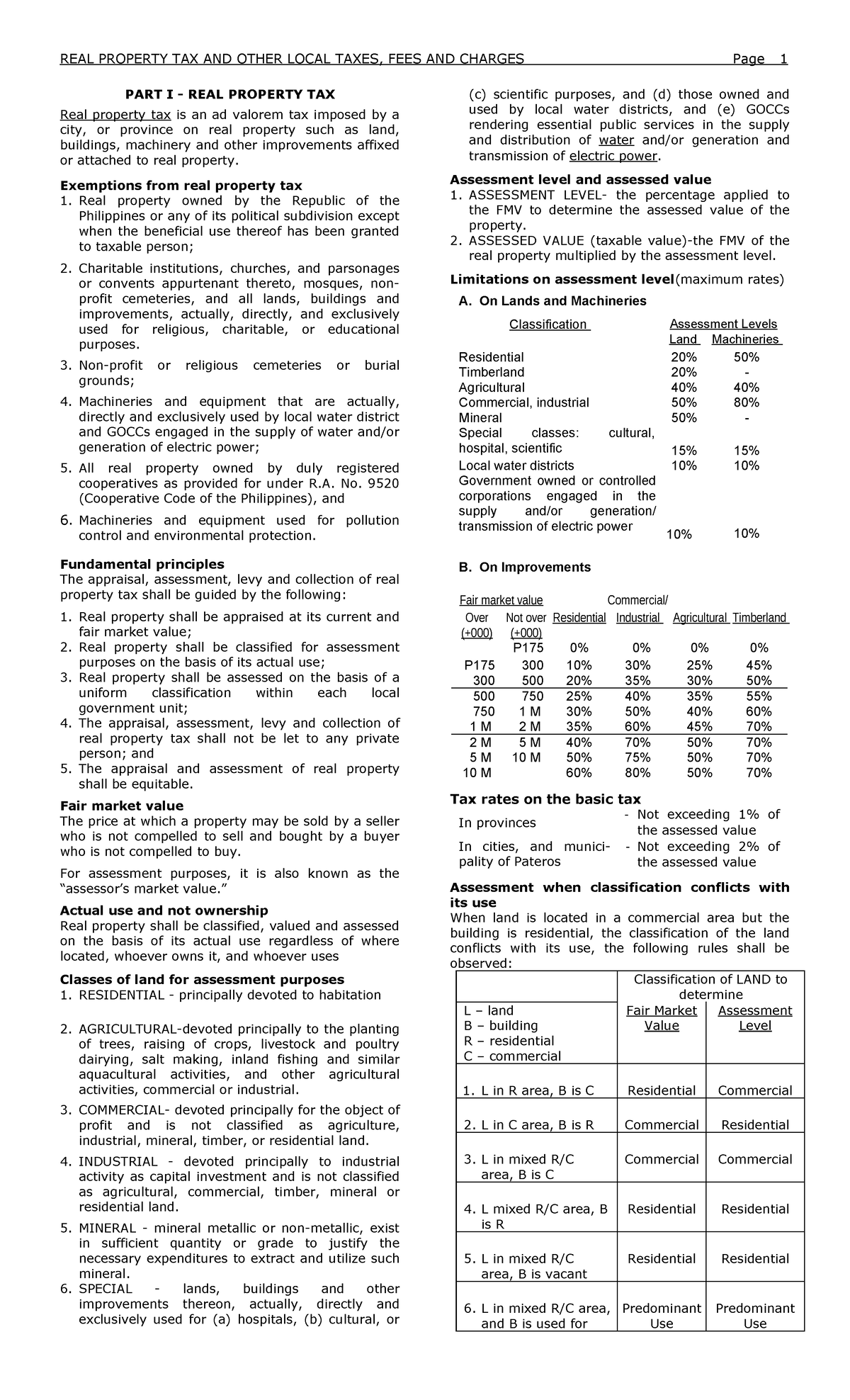 Tax in PHILIPPINES - LOCAL TAXES - REAL PROPERTY TAX AND OTHER LOCAL ...