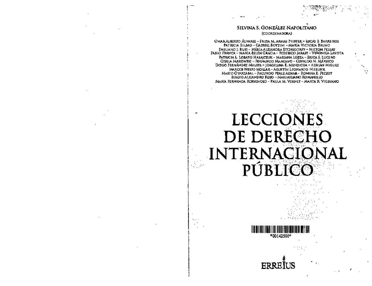 González Napolitano, Silvina, S. Lecciones De Derecho Internacional ...