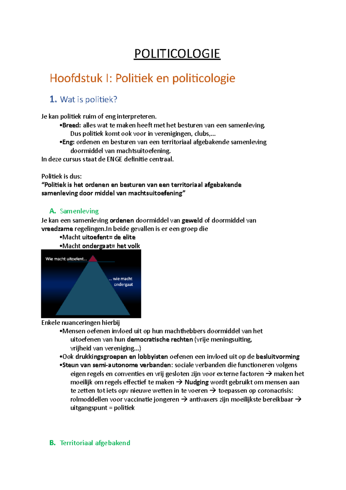 Politicologie-samenvatting - POLITICOLOGIE Hoofdstuk I: Politiek En ...