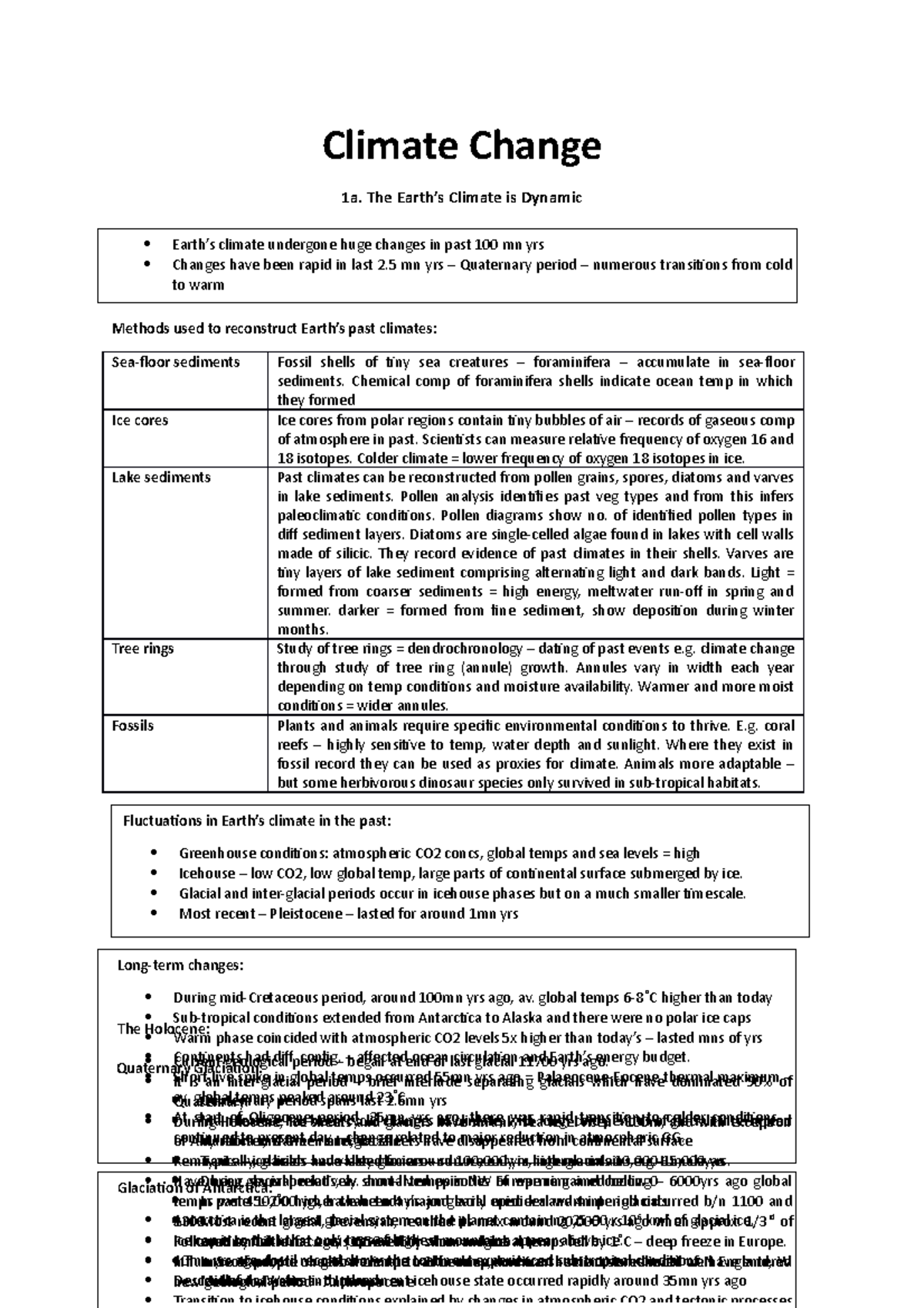 1. How and why has climate changed in the geological past - Methods ...