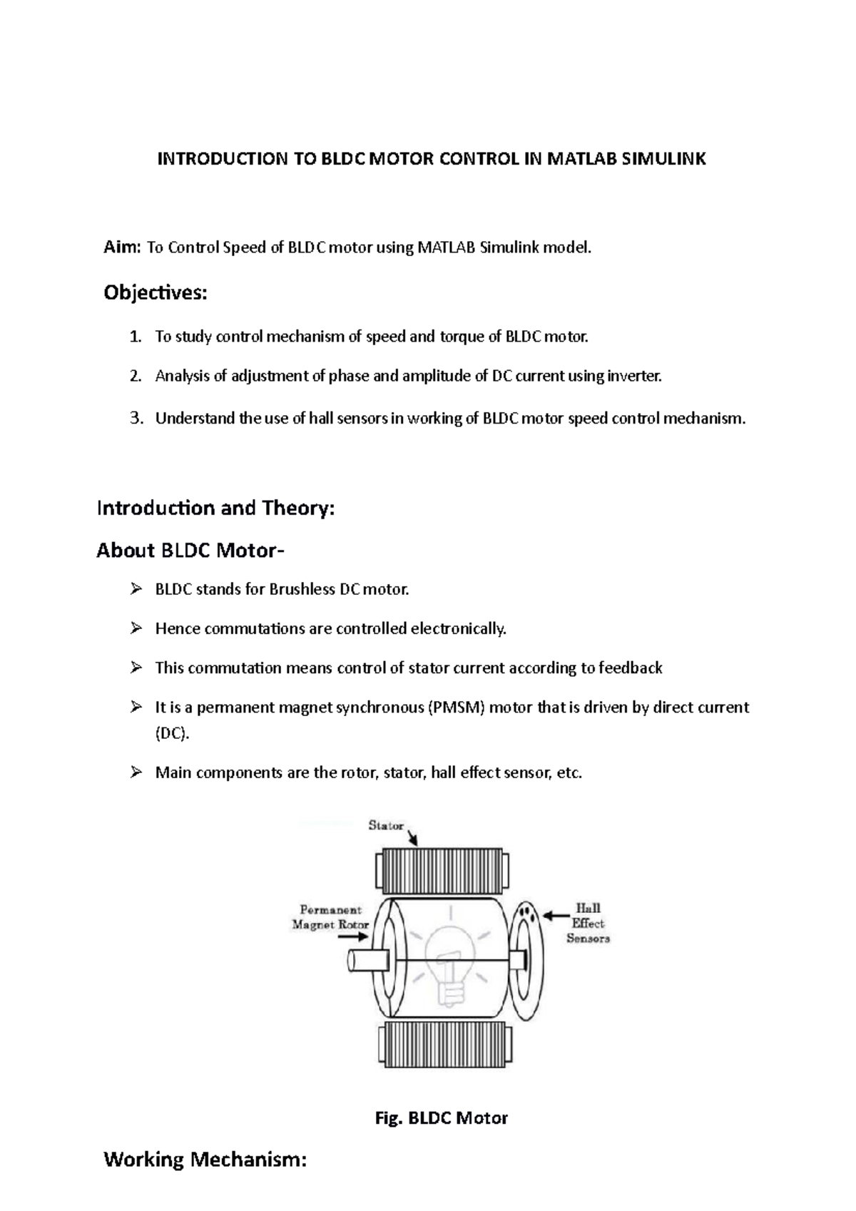 Speed control of BLDC motor - INTRODUCTION TO BLDC MOTOR CONTROL IN ...