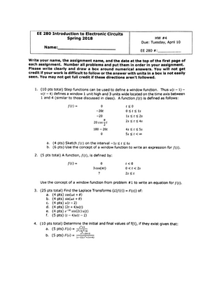 HW 10-solution - 1. Name: SQ. WHOW EE 280 Introduction To Electronic ...