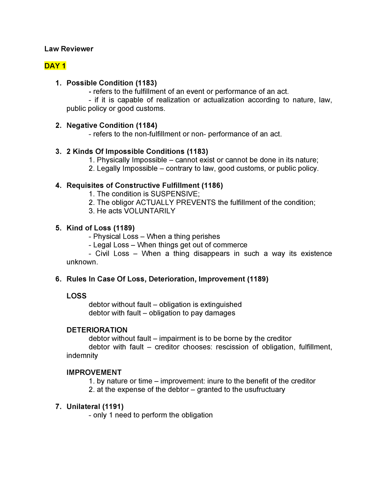 Law-Reviewer - This Notes Is All About The Law On Oblicon, It Consists ...