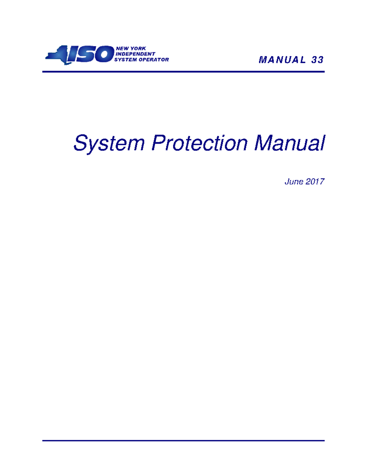 System Protection Manual - M A N U A L 3 3 System Protection Manual ...