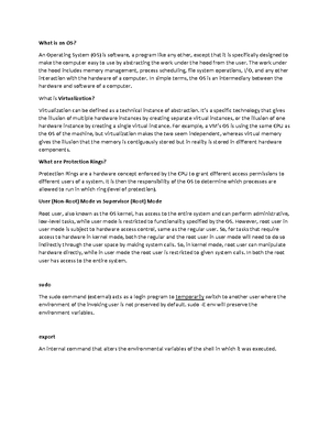 Lecture Notes: Processes System Calls and Virtualization - Studocu