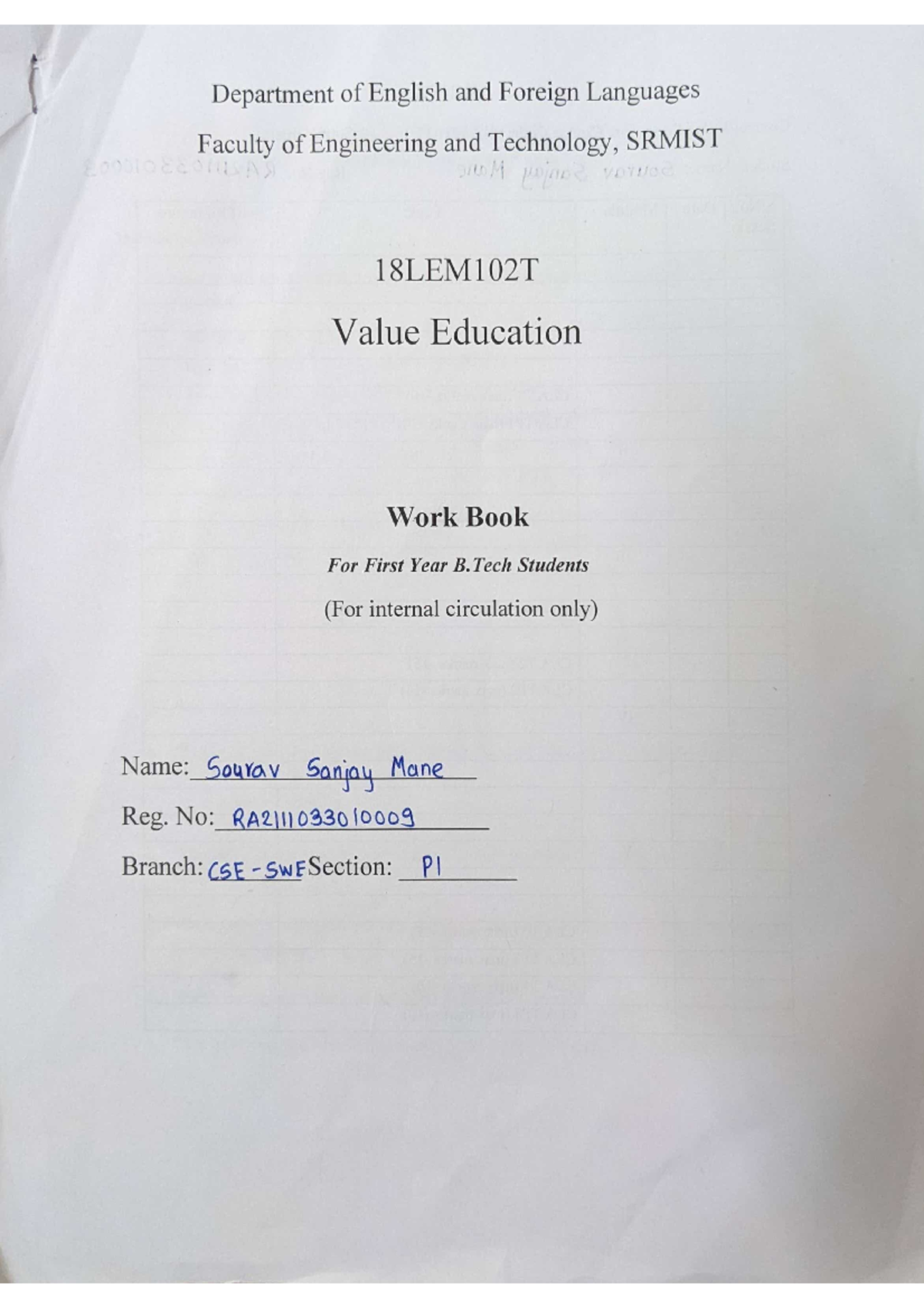 Module 1 Value Education Studocu