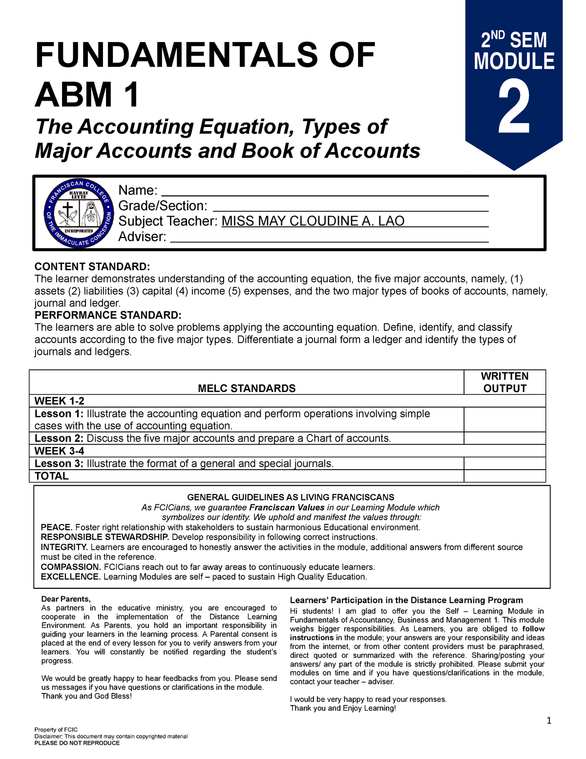 related coursework in abm