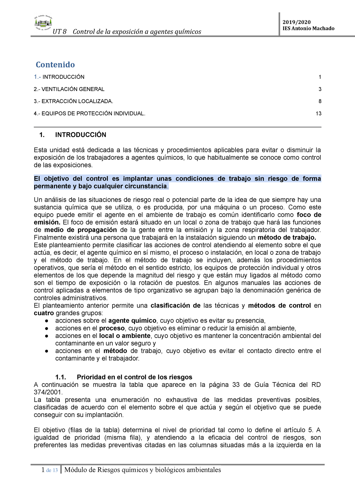 UT 8 Control de la exposición a agentes químicos - UT 8 Control de la ...