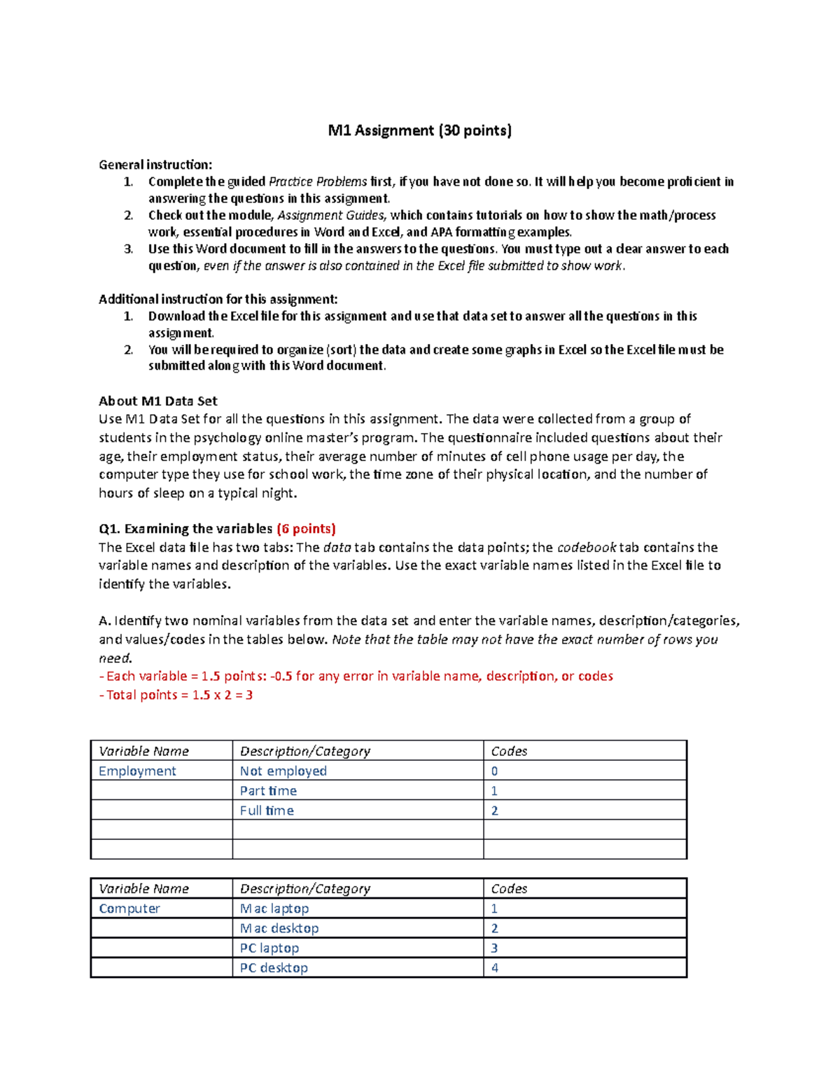 M1Assignment spring 2020 - M1 Assignment (30 points) General ...