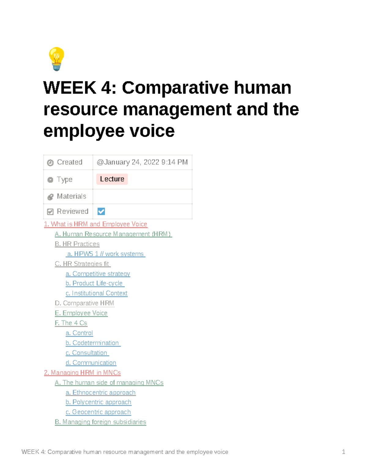 WEEK 4 Comparative human resource management and the employee voice - 💡 ...