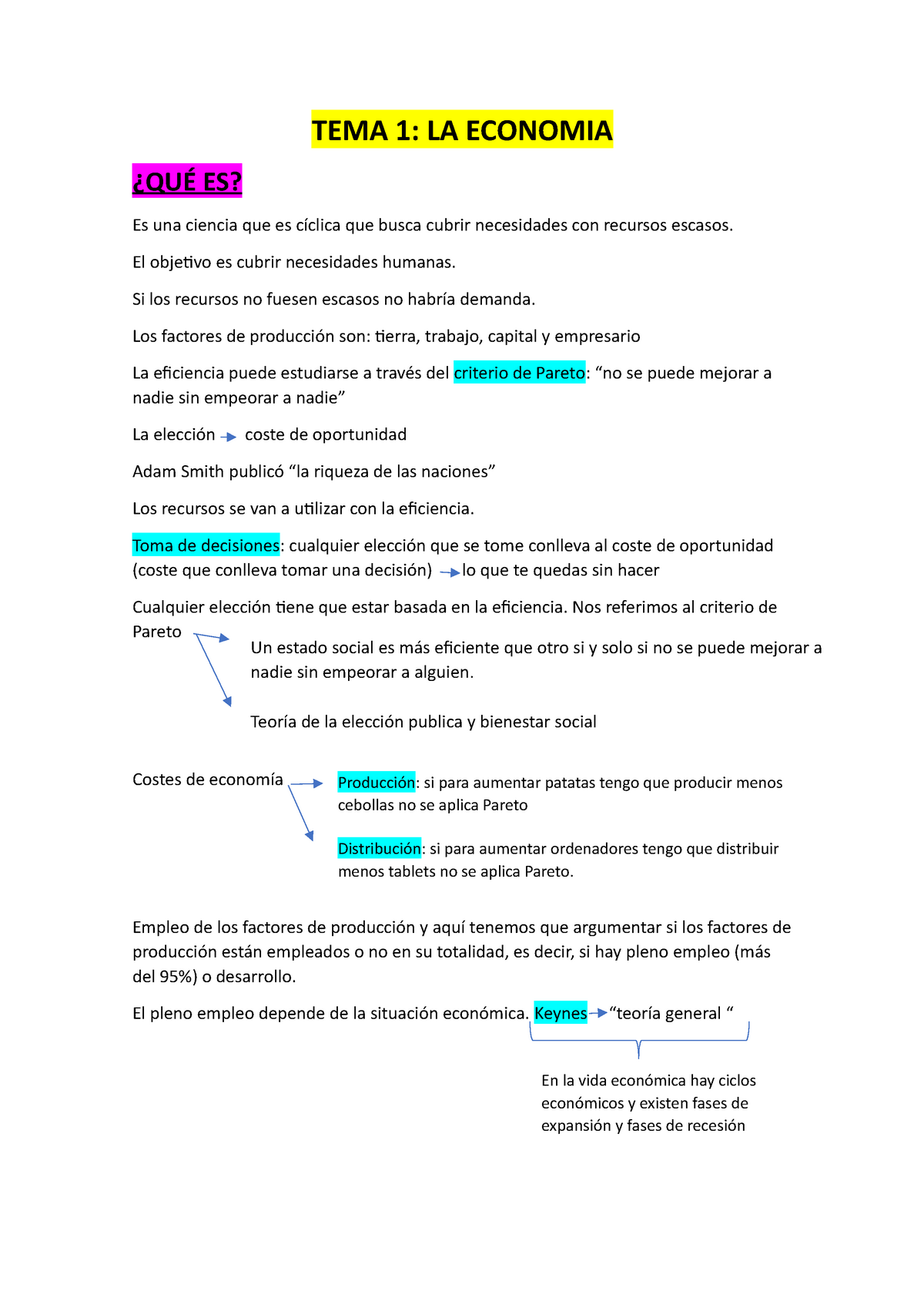 Tema 1 La Economía Tema 1 La Economia ¿quÉ Es Es Una Ciencia Que Es Cíclica Que Busca 8535