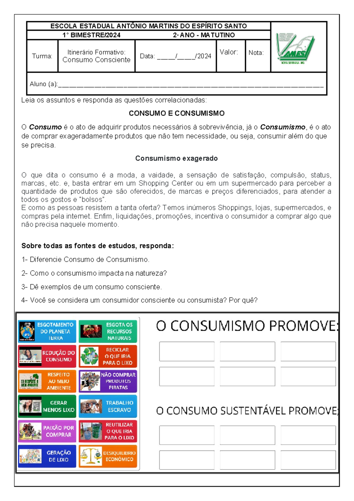 597356148 atividade sociedade de consumo - ESCOLA ESTADUAL ANTÔNIO ...