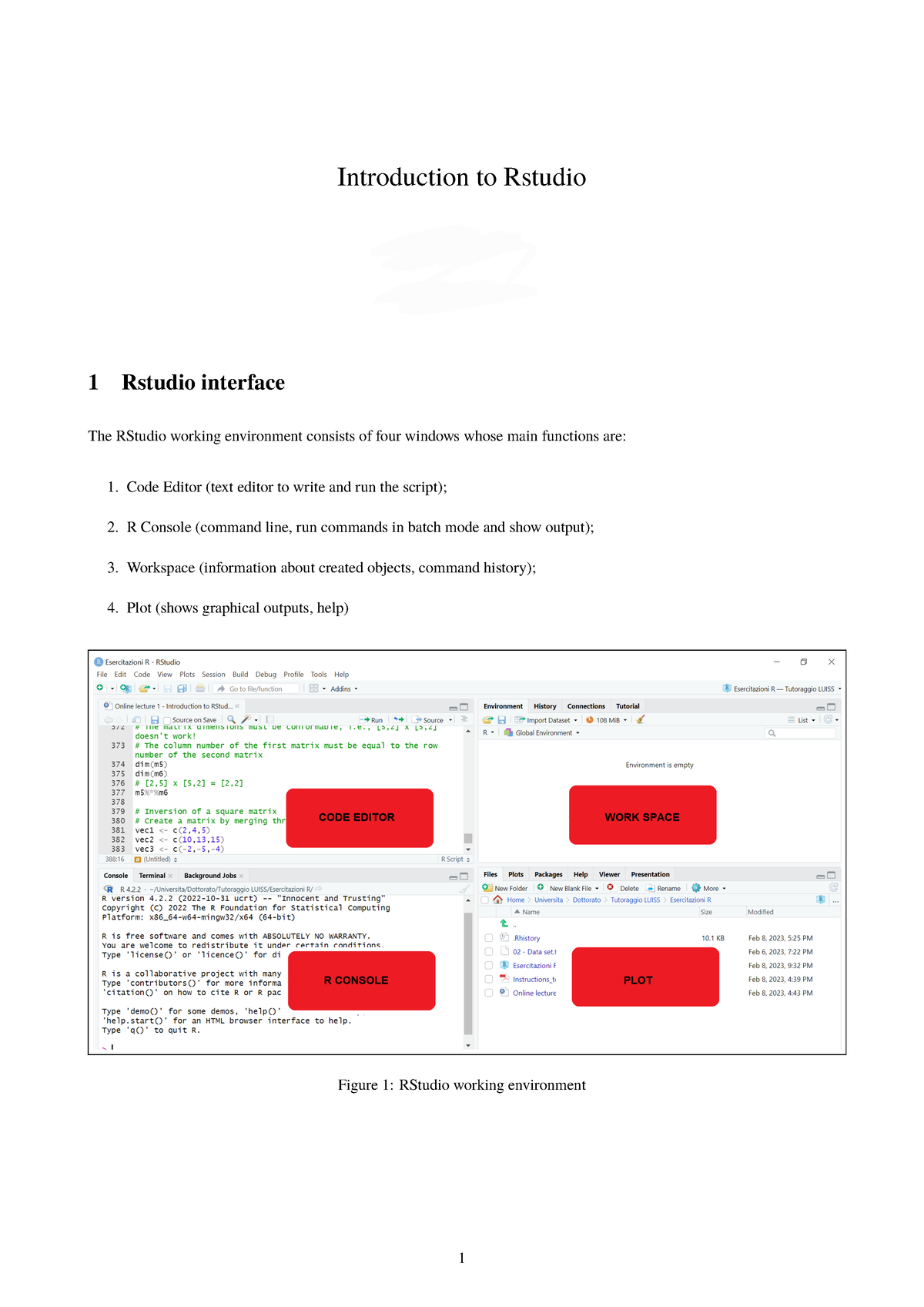 Introduction To Rstudio - Introduction To Rstudio Greta Panunzi ...