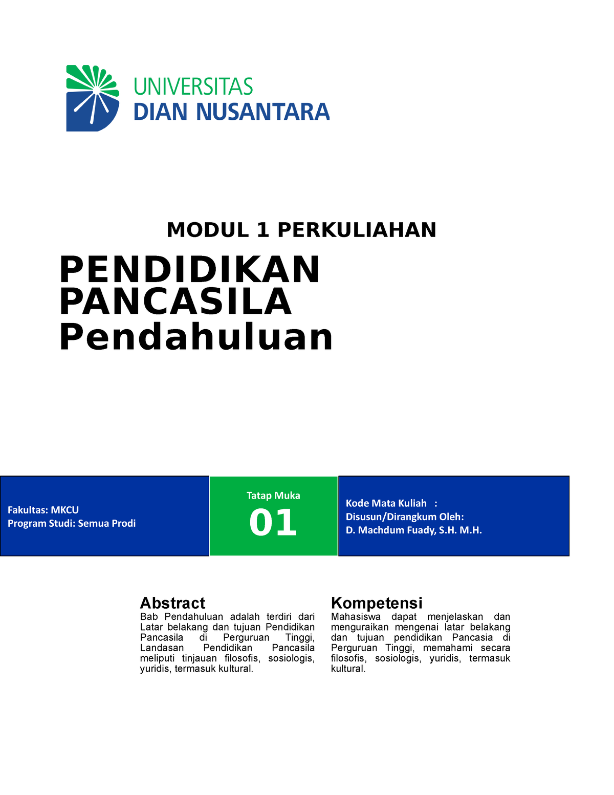 Modul 1 Pendahuluan - Kewarganegaraan - MODUL 1 PERKULIAHAN PENDIDIKAN ...