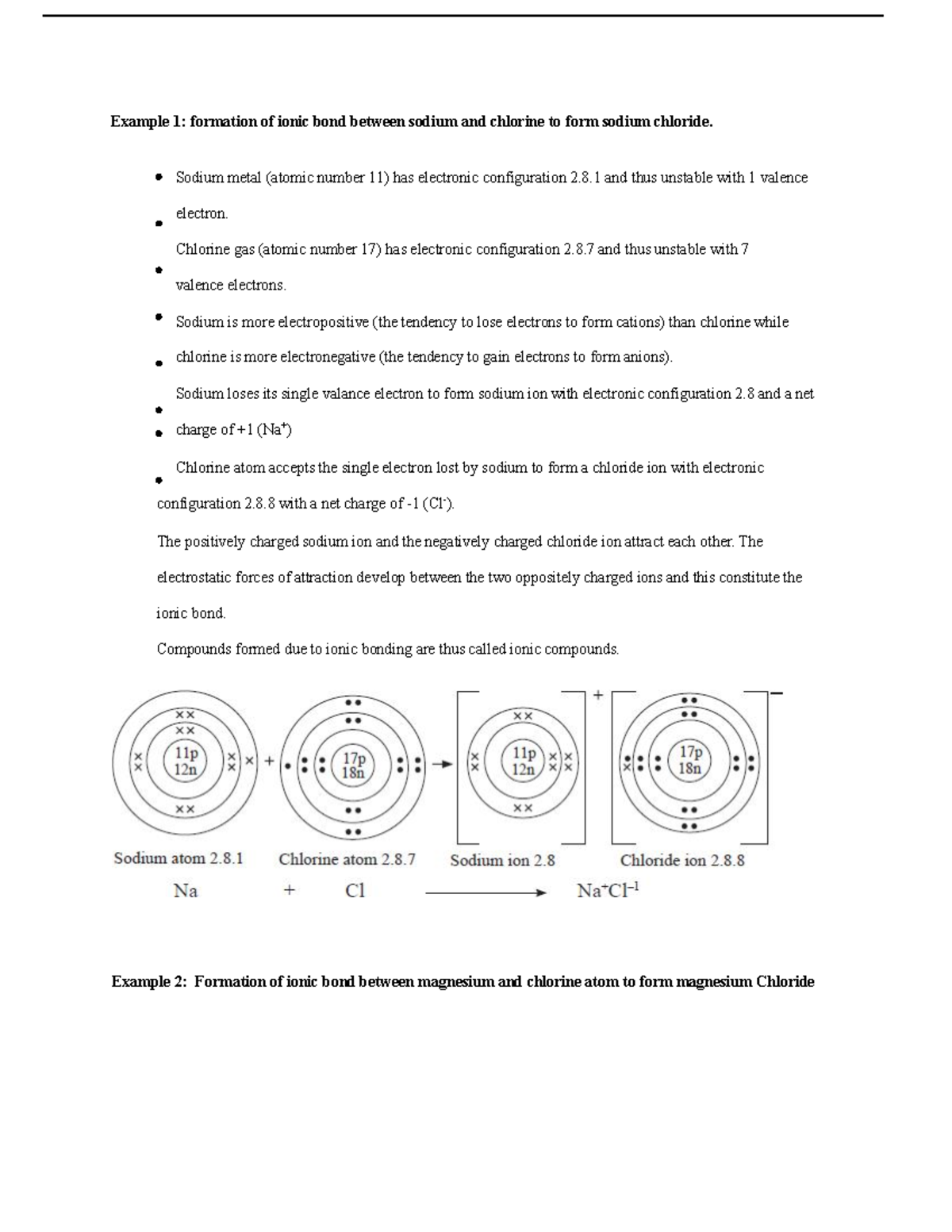 Lesson 2 double Structure and Bonding - Example 1: formation of ionic ...