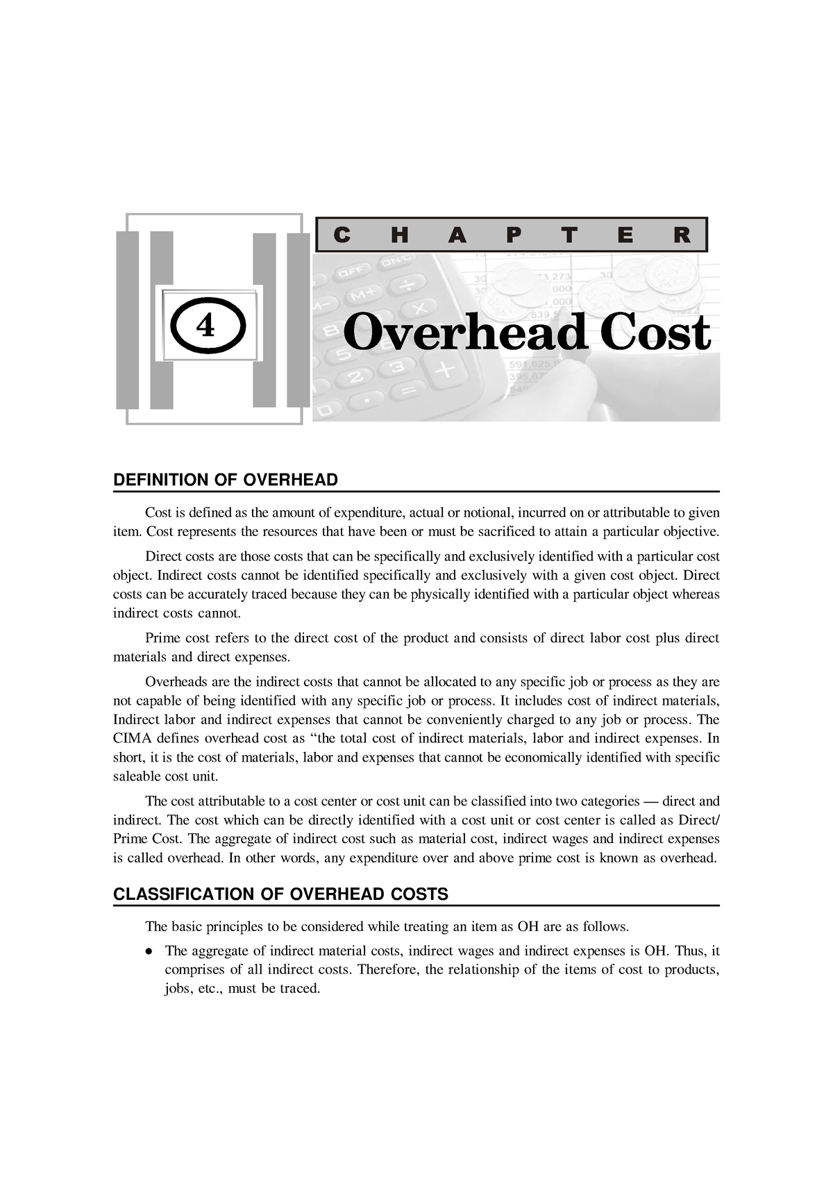 Overheads Costing 104 Cost Accounting Definition Of Overhead Cost Is