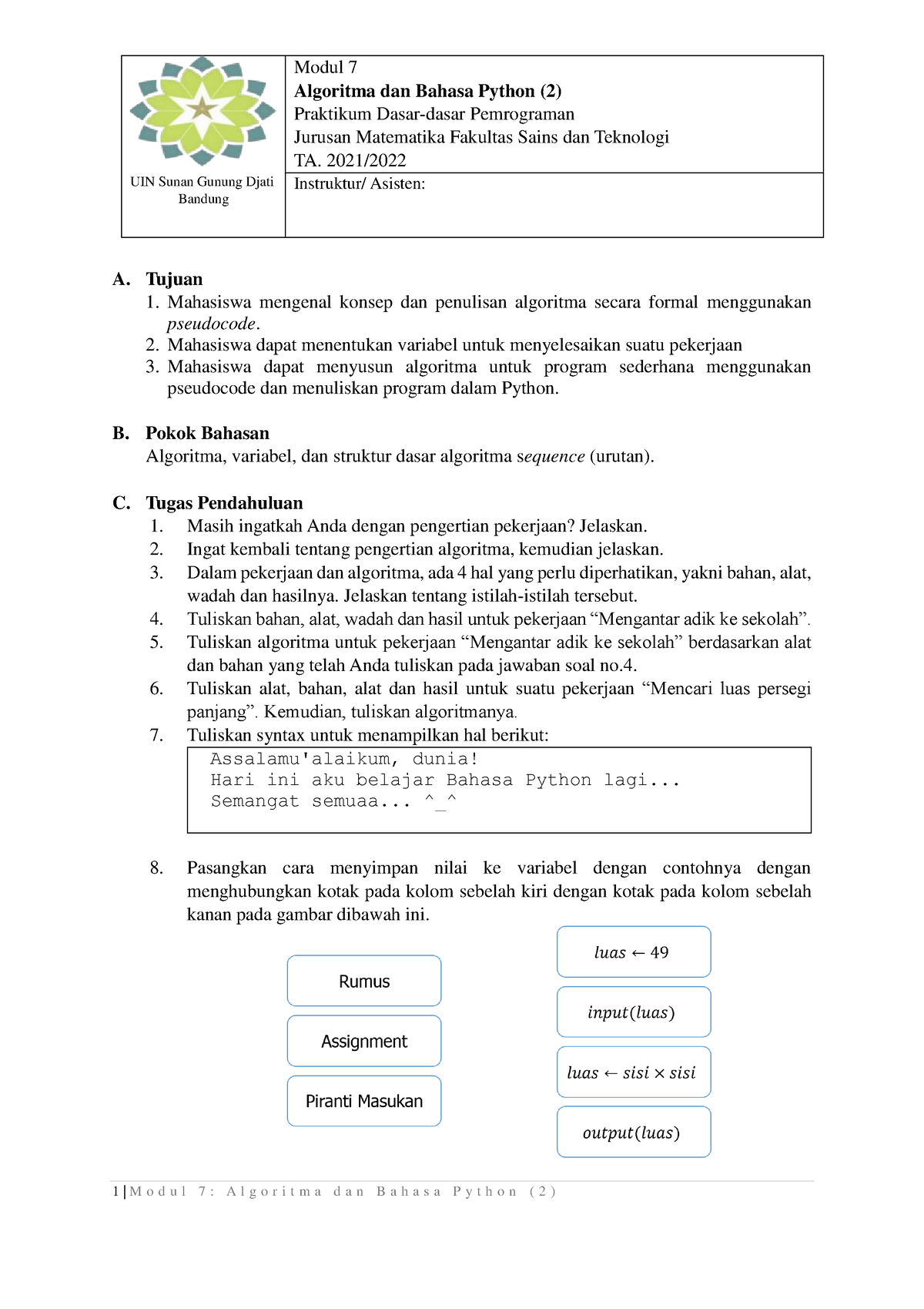 Modul 7 Algoritma Dan Bahasa Pemrograman Python - Modul 7 Algoritma Dan ...