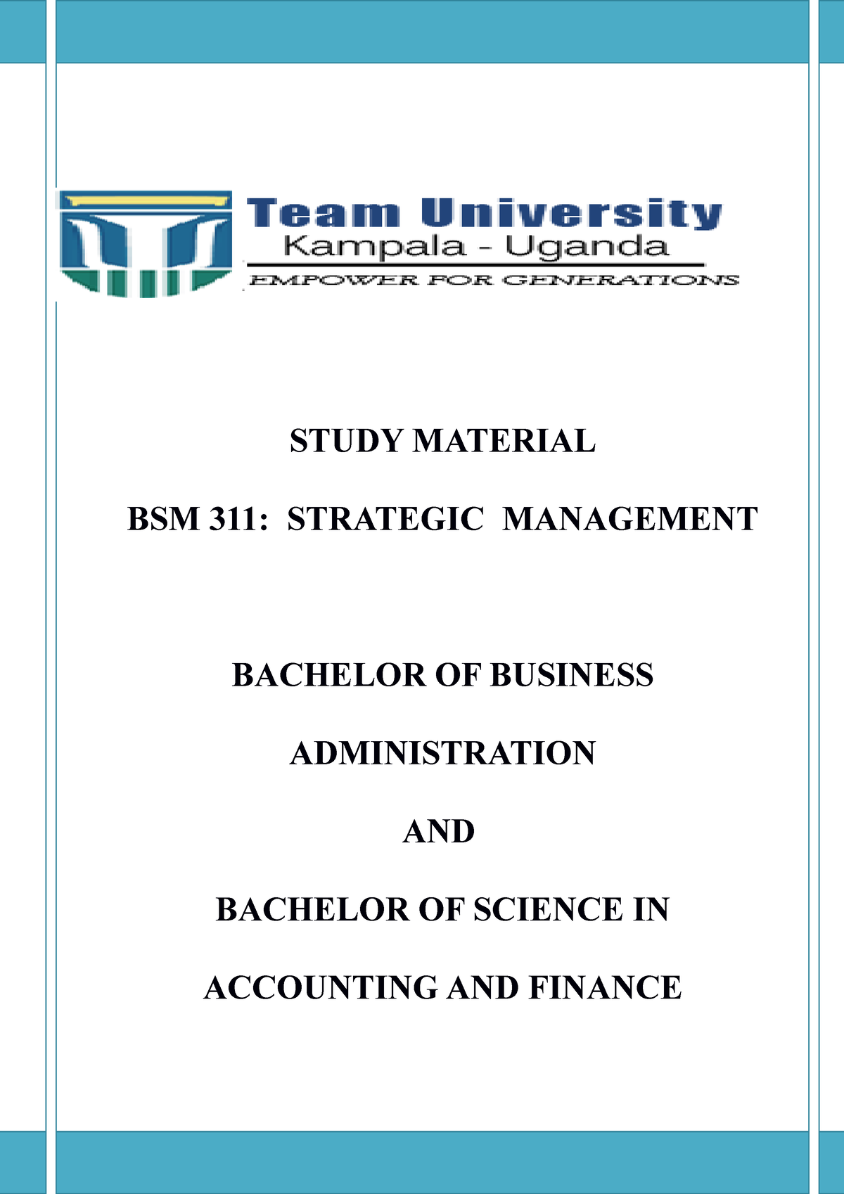 strategic management bachelor thesis topics