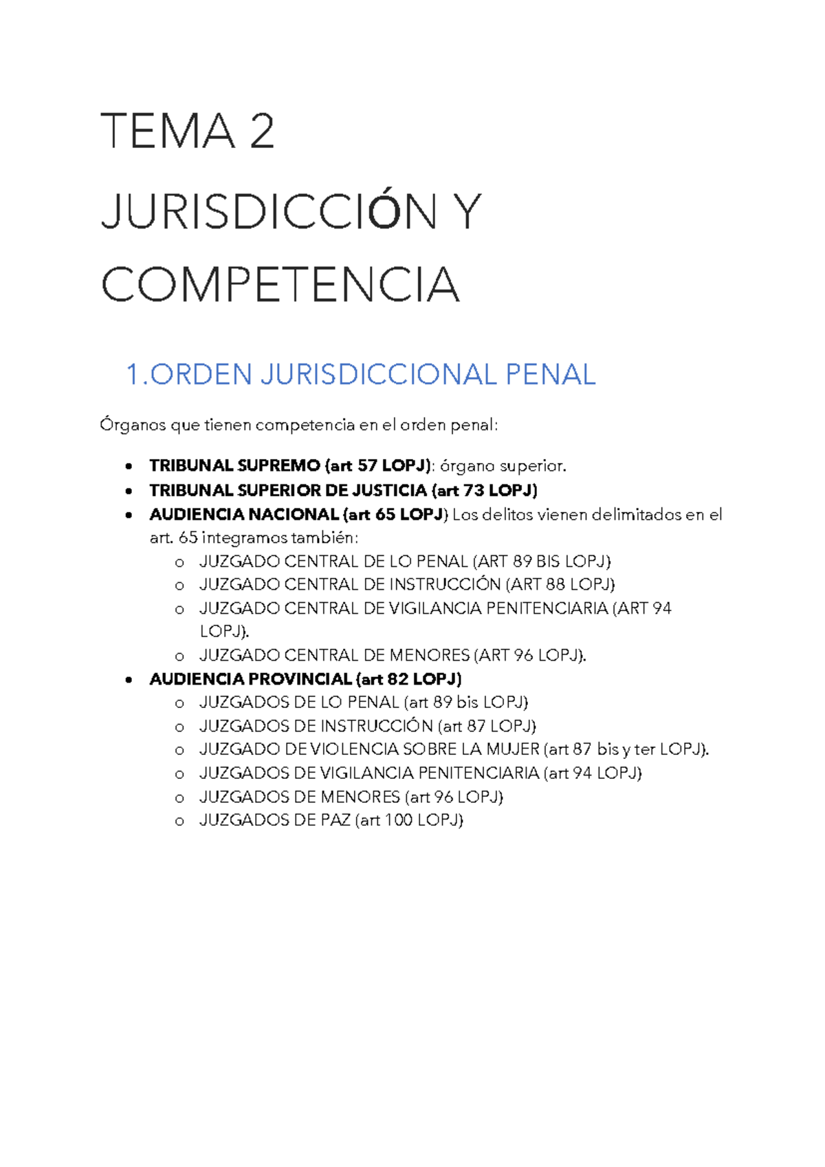 D. procesal penal T2 - TEMA 2 JURISDICCIÓN Y COMPETENCIA 1 ...