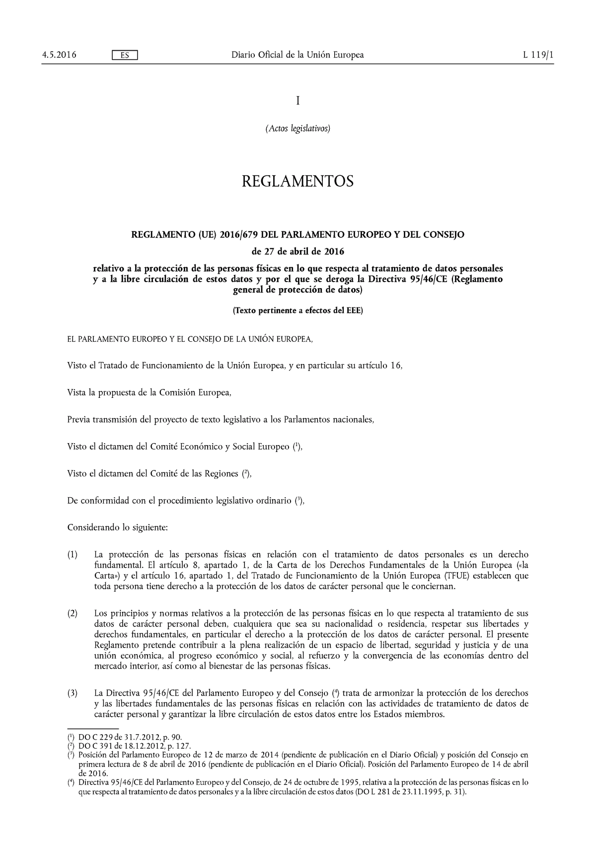 Reglamento Del Parlamento Europeo - I (Actos Legislativos) REGLAMENTOS ...