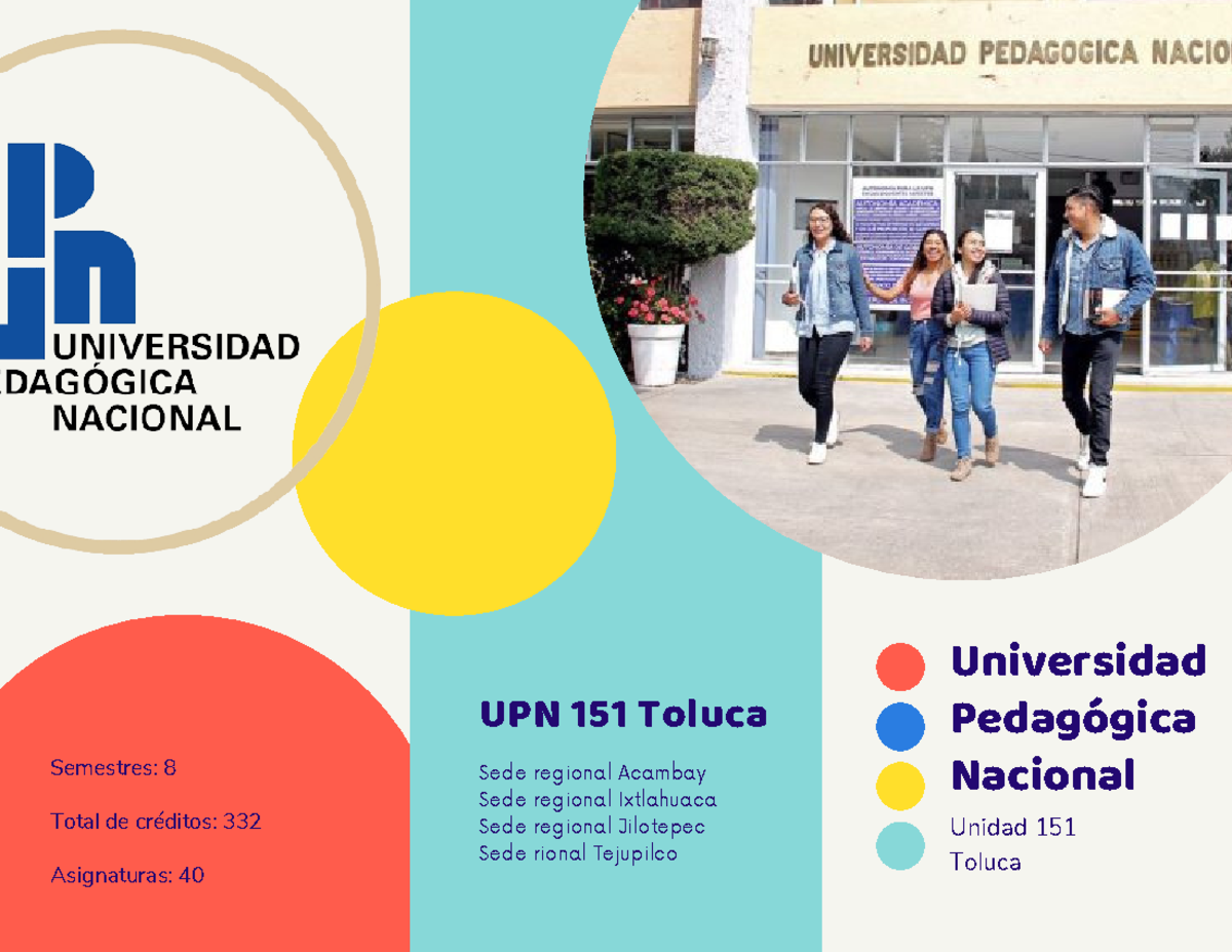 Folleto LIC EN Pedagogia - Universidad Pedagógica Nacional Unidad 151