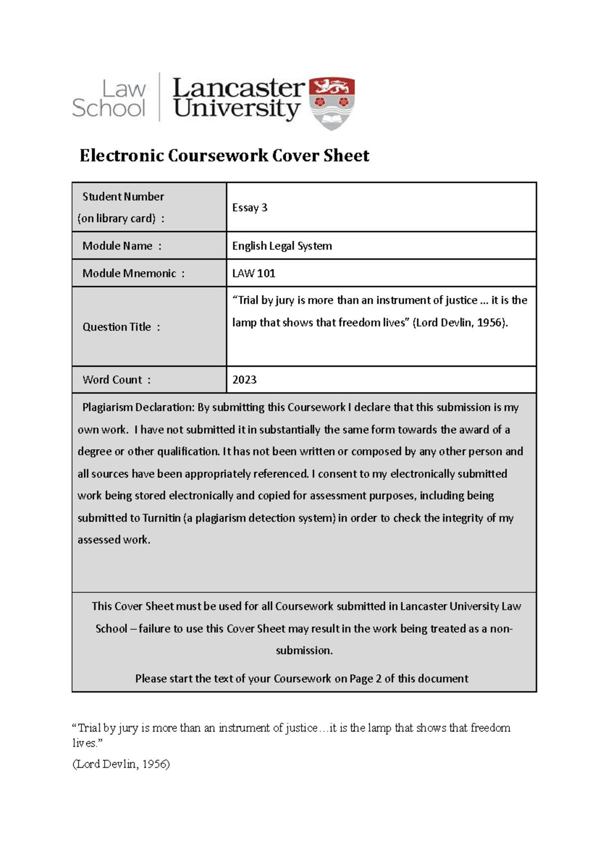 brunel electronic coursework cover sheet