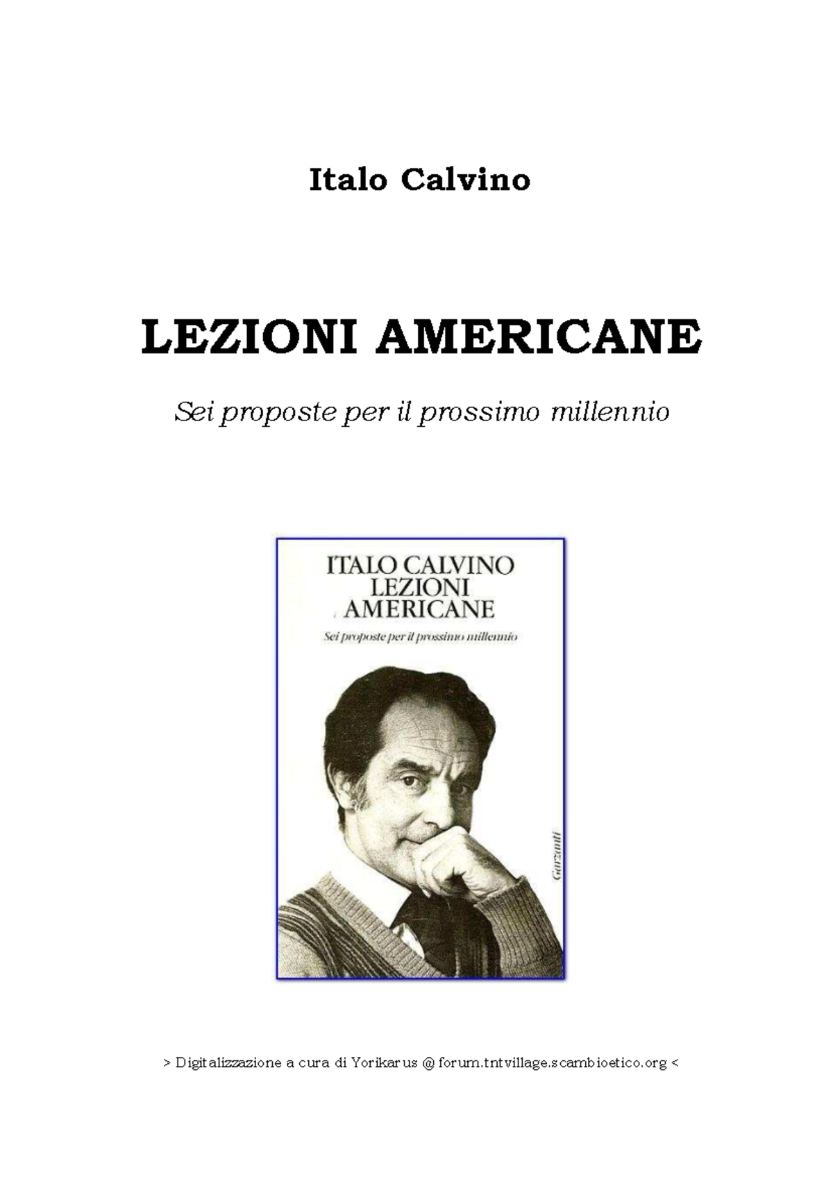 lezioni americane di italo calvino