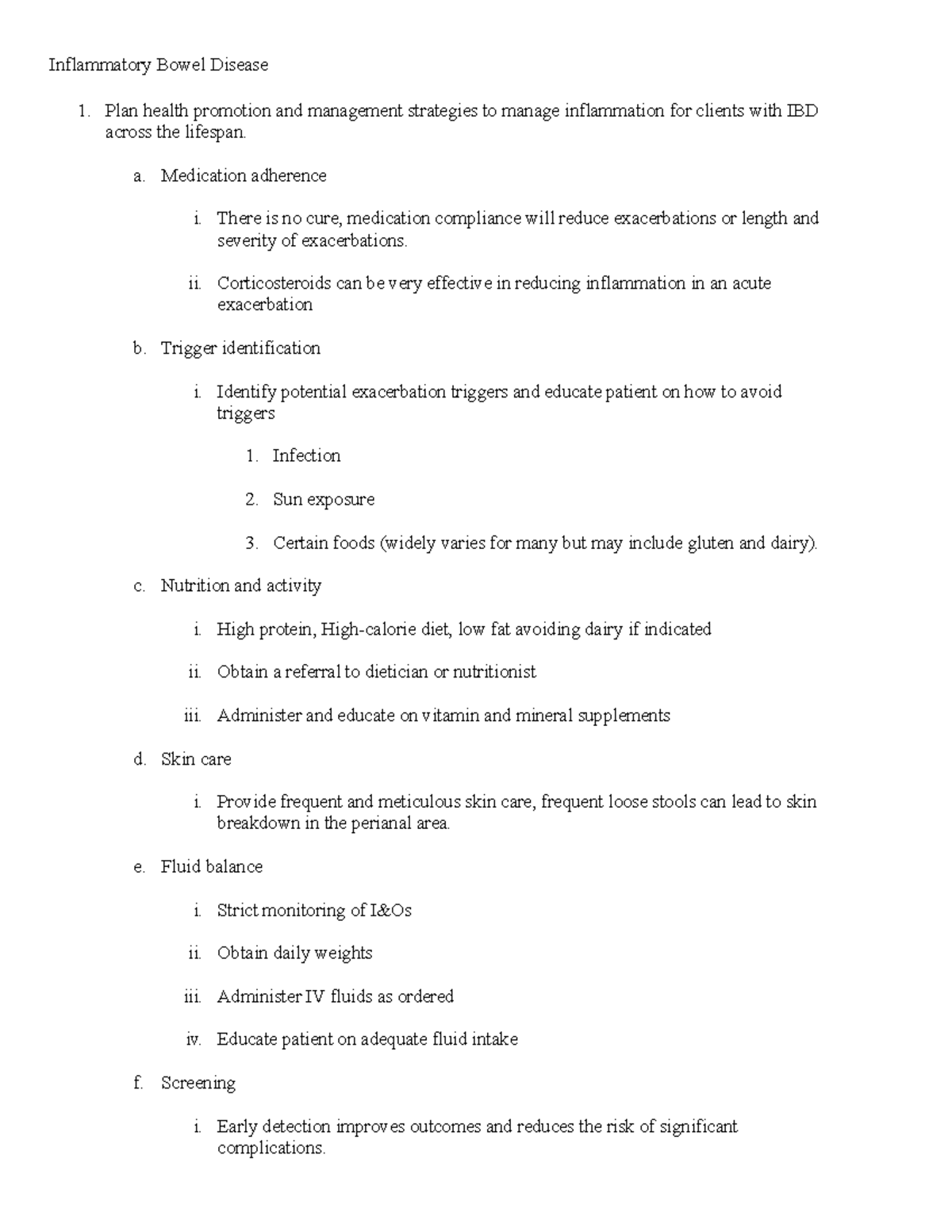 SLO IBD UC Crohn - notes - Inflammatory Bowel Disease Plan health ...