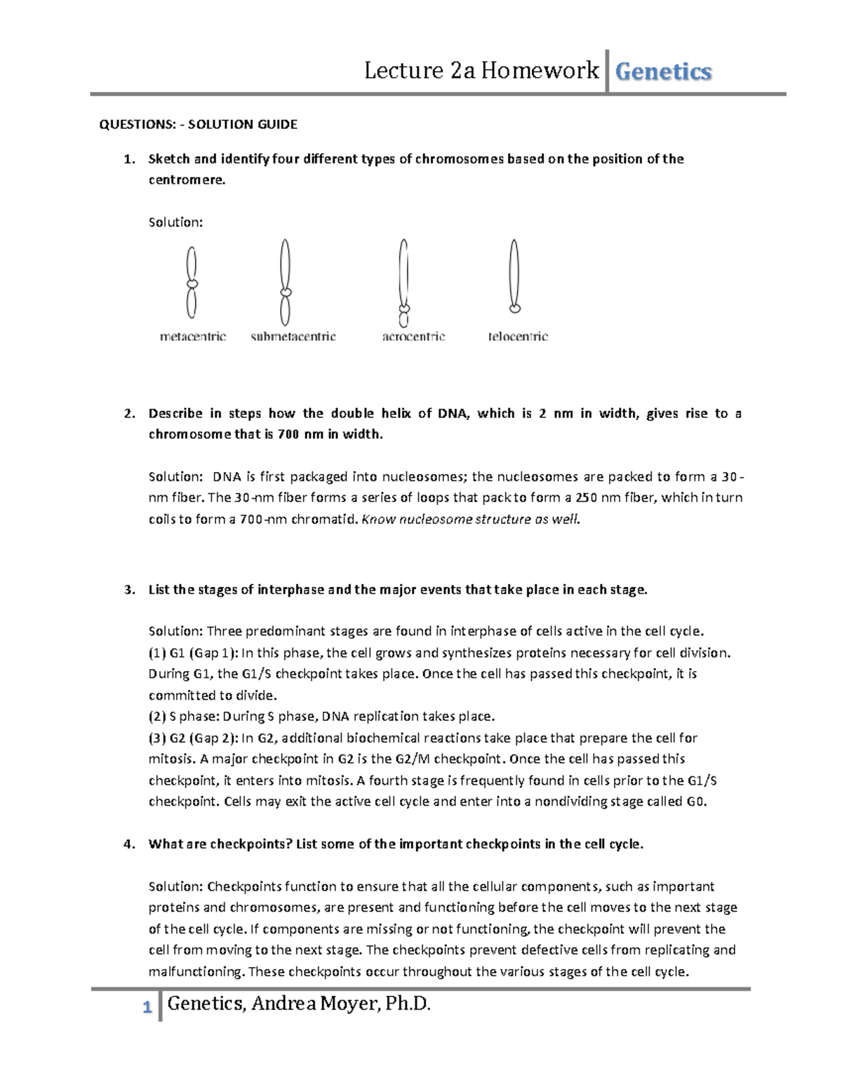 lecture assignment 2 genetics problems