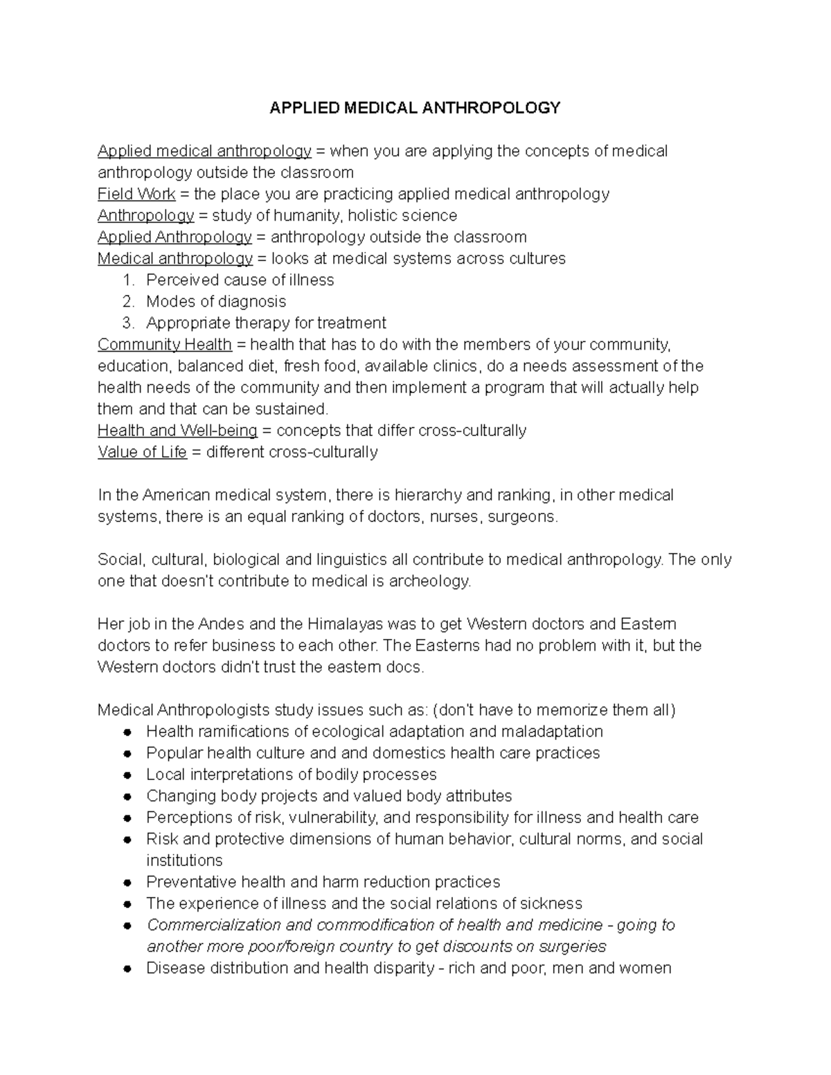 Applied Medical Anthropology 11 111 6 APPLIED MEDICAL ANTHROPOLOGY