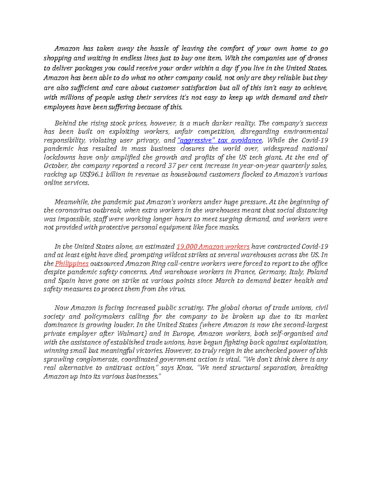 Ama - summary - Amazon has taken away the hassle of leaving the comfort ...