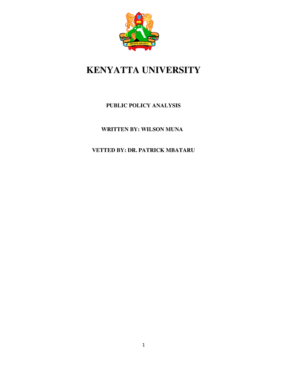 phd in public policy and administration kenyatta university