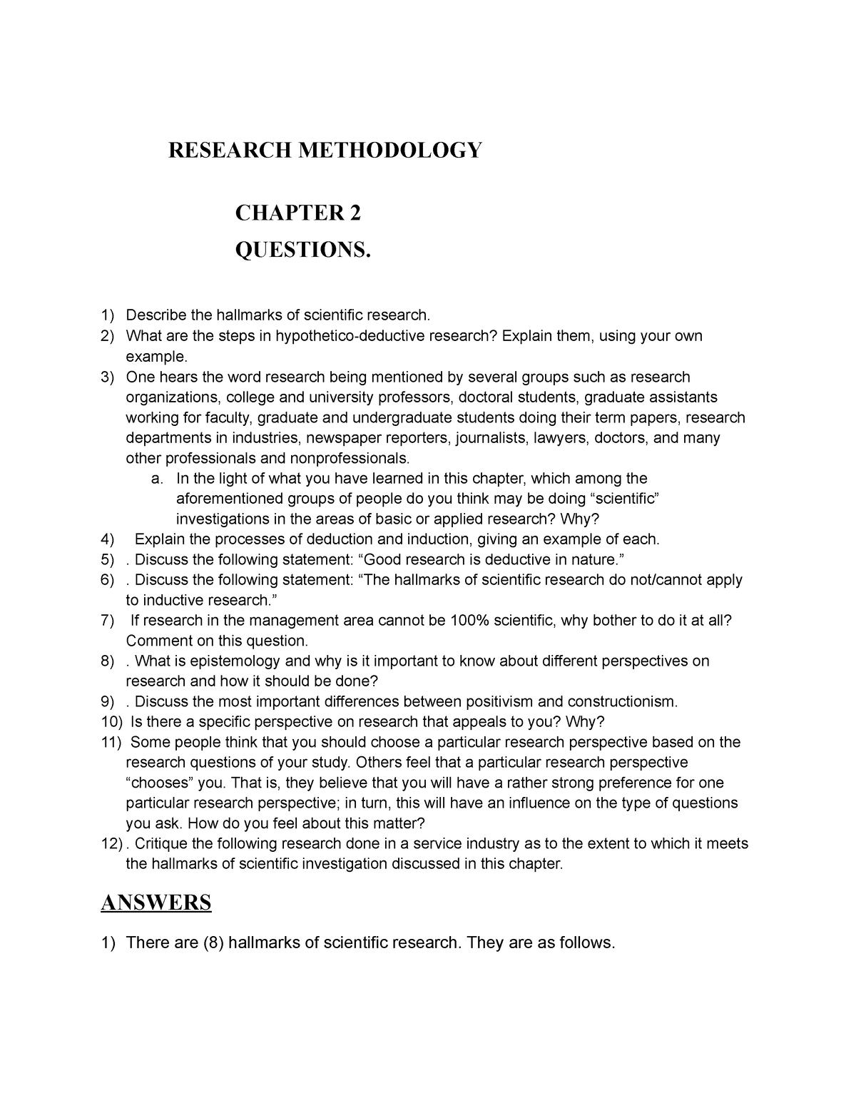 research methodology assignment 2