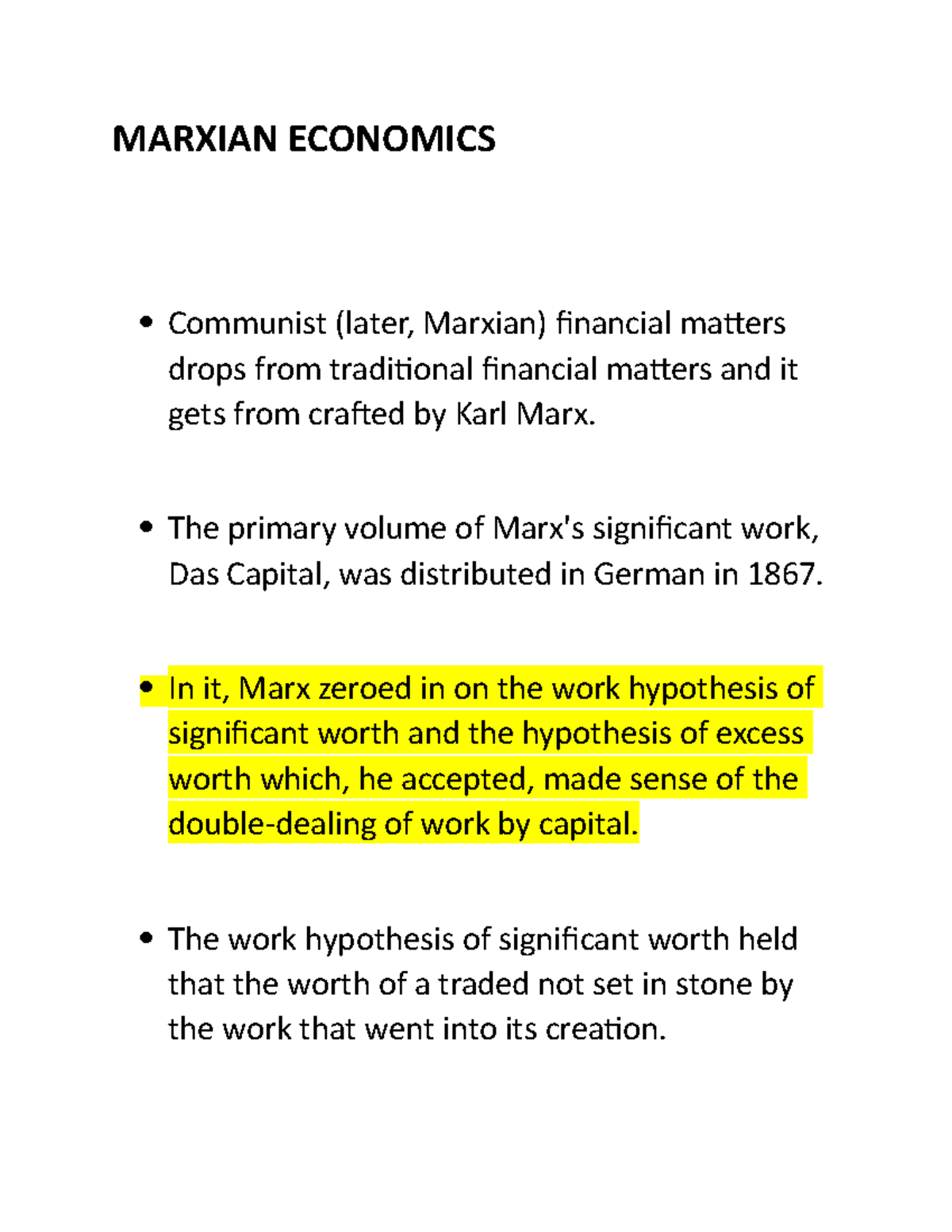 Marxian Economics - Useful - MARXIAN ECONOMICS Communist (later ...