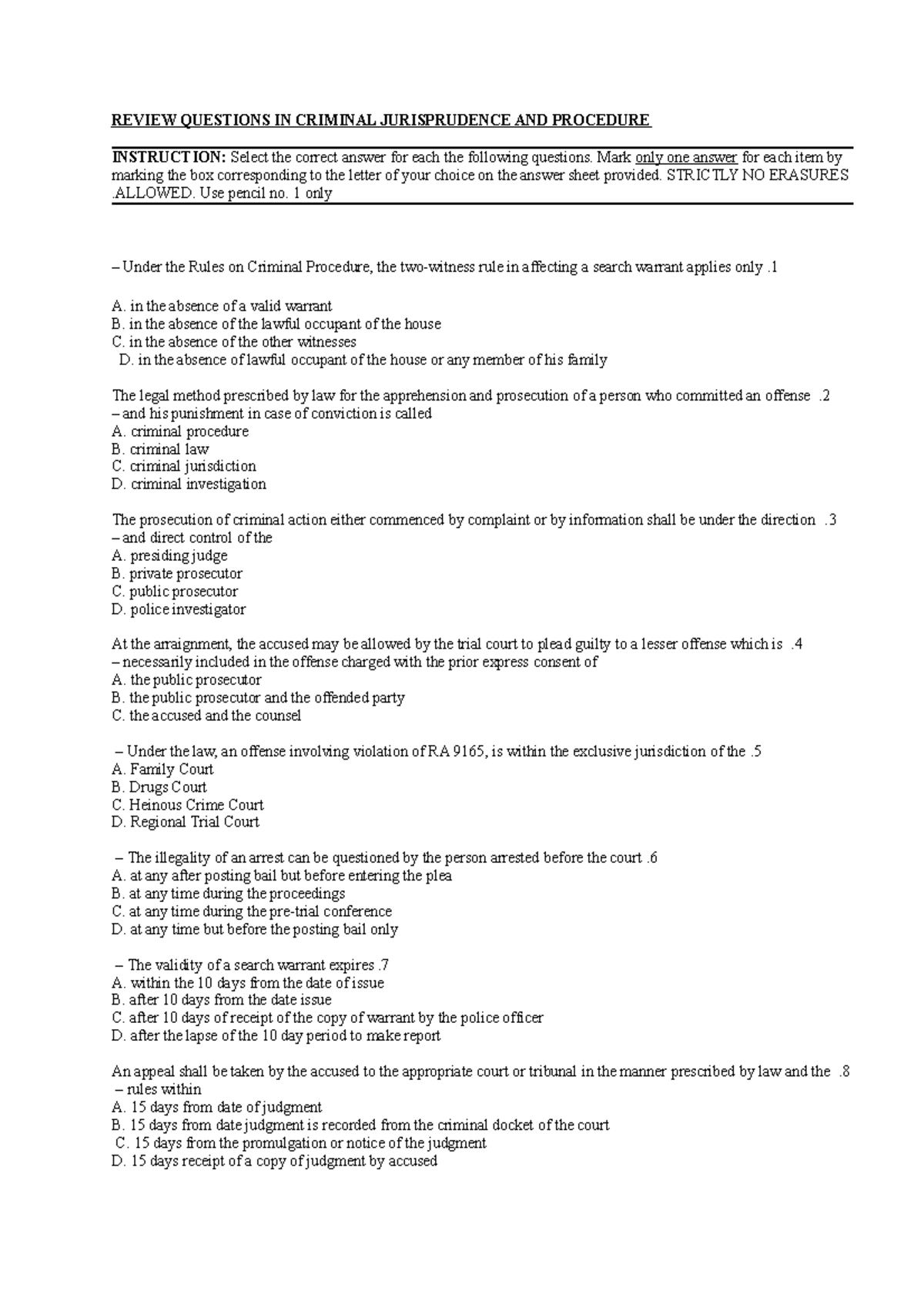 Criminal-jurispudence-2 - REVIEW QUESTIONS IN CRIMINAL JURISPRUDENCE ...