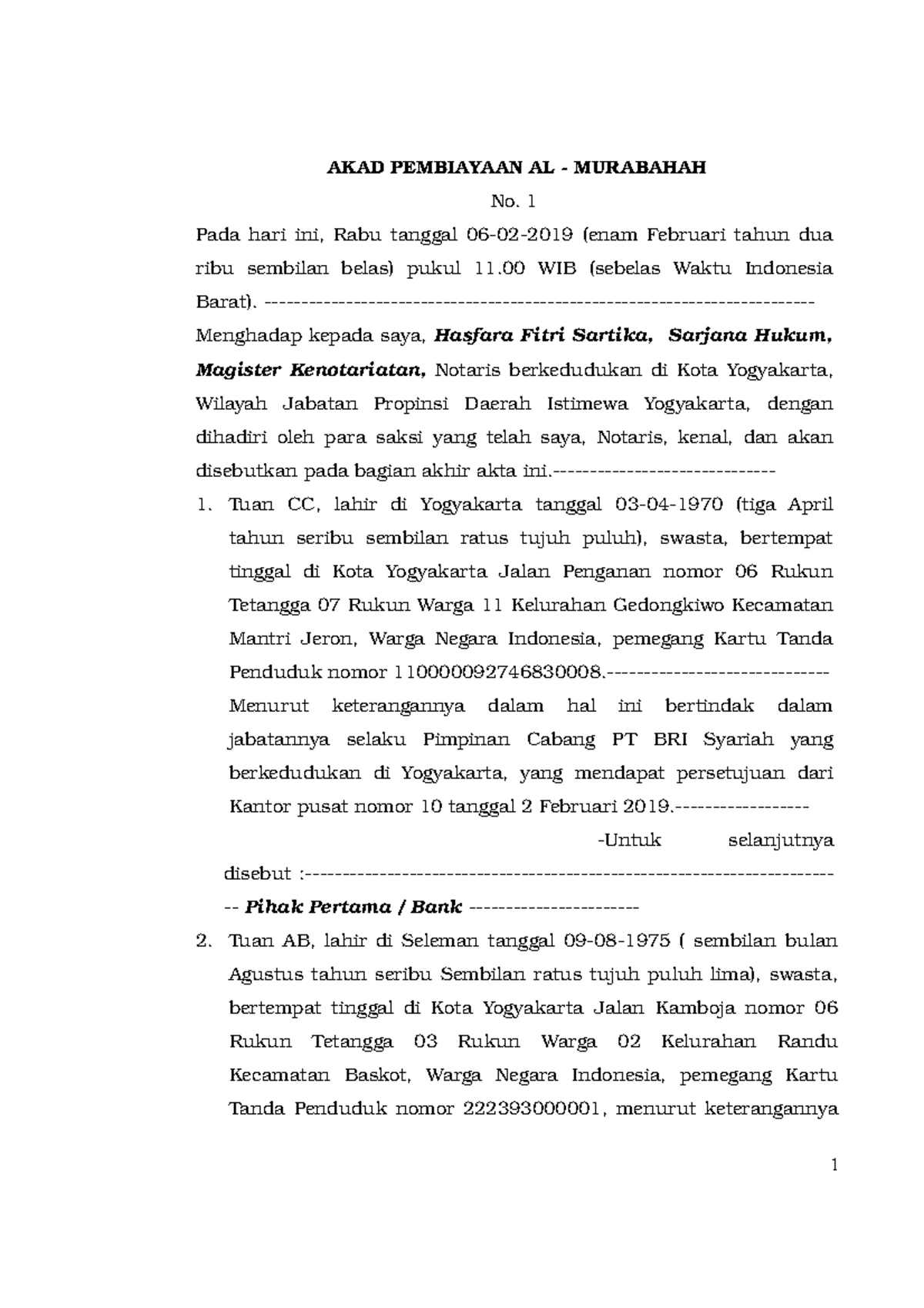 01 - akad Murabahah oleh hasfara fitri sarika - Legislative Process ...