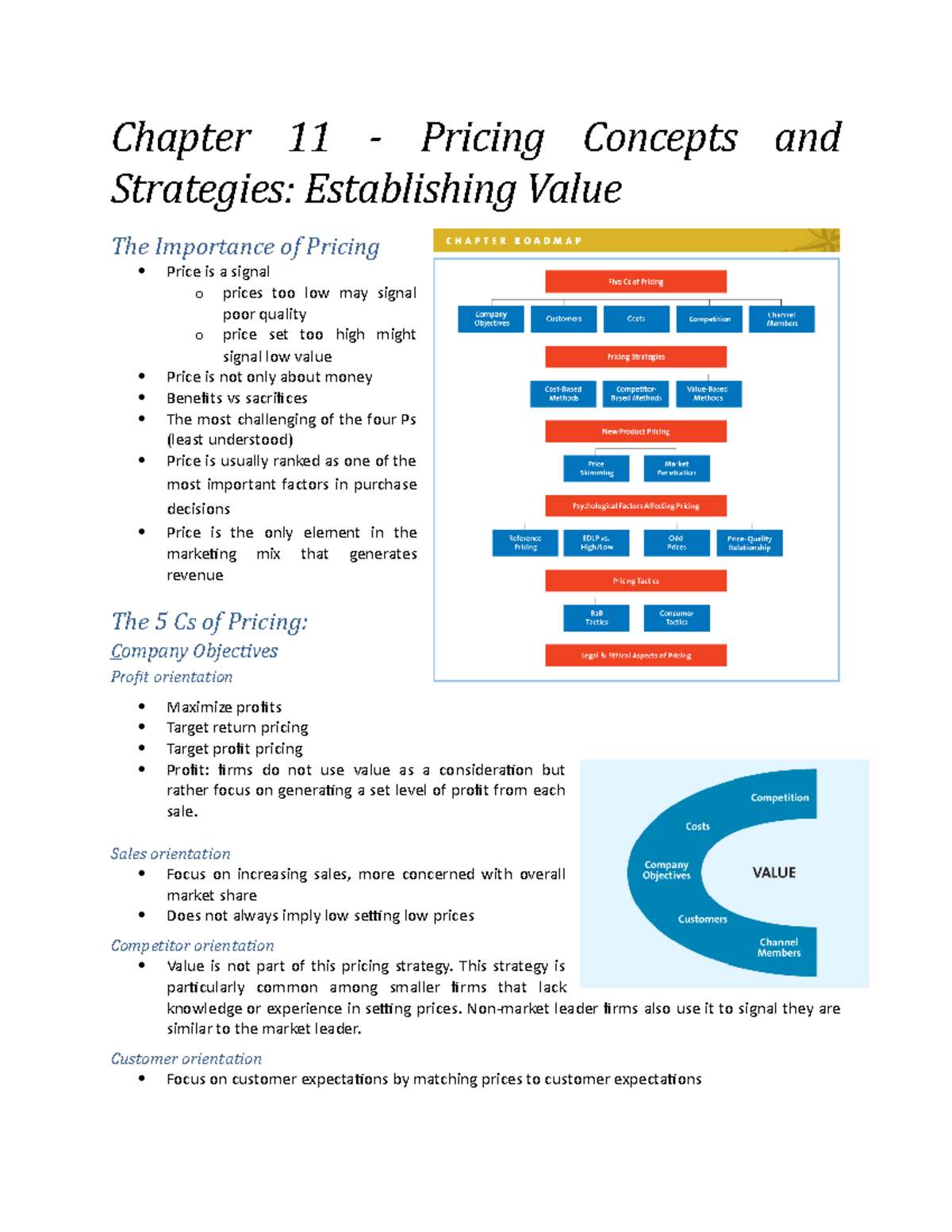 Notes Chapter 11 - Chapter 11 - Pricing Concepts And Strategies ...