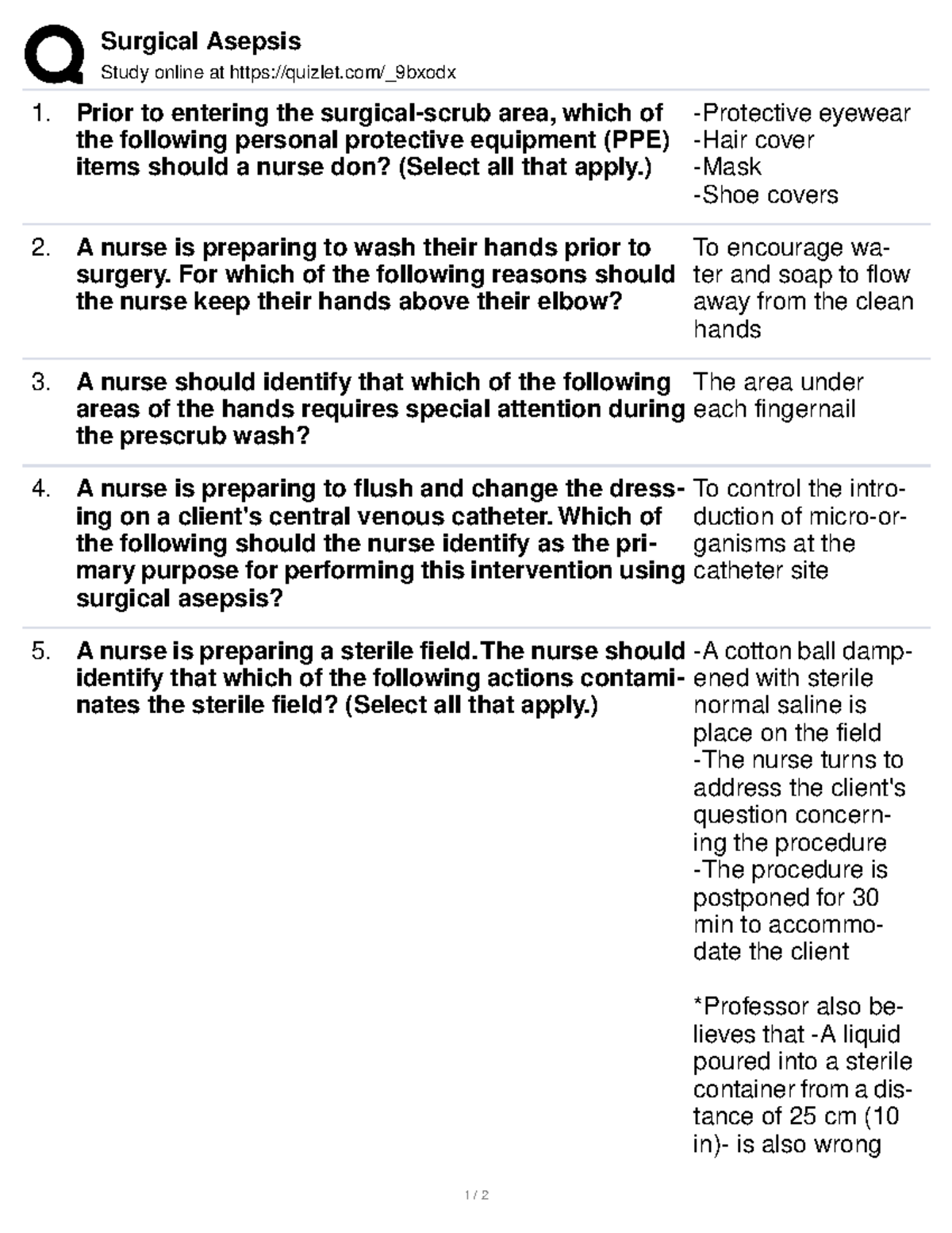 3a9d7cf1 16b2 4d39 9193 b454f18e725d Surgical Asepsis Study online at