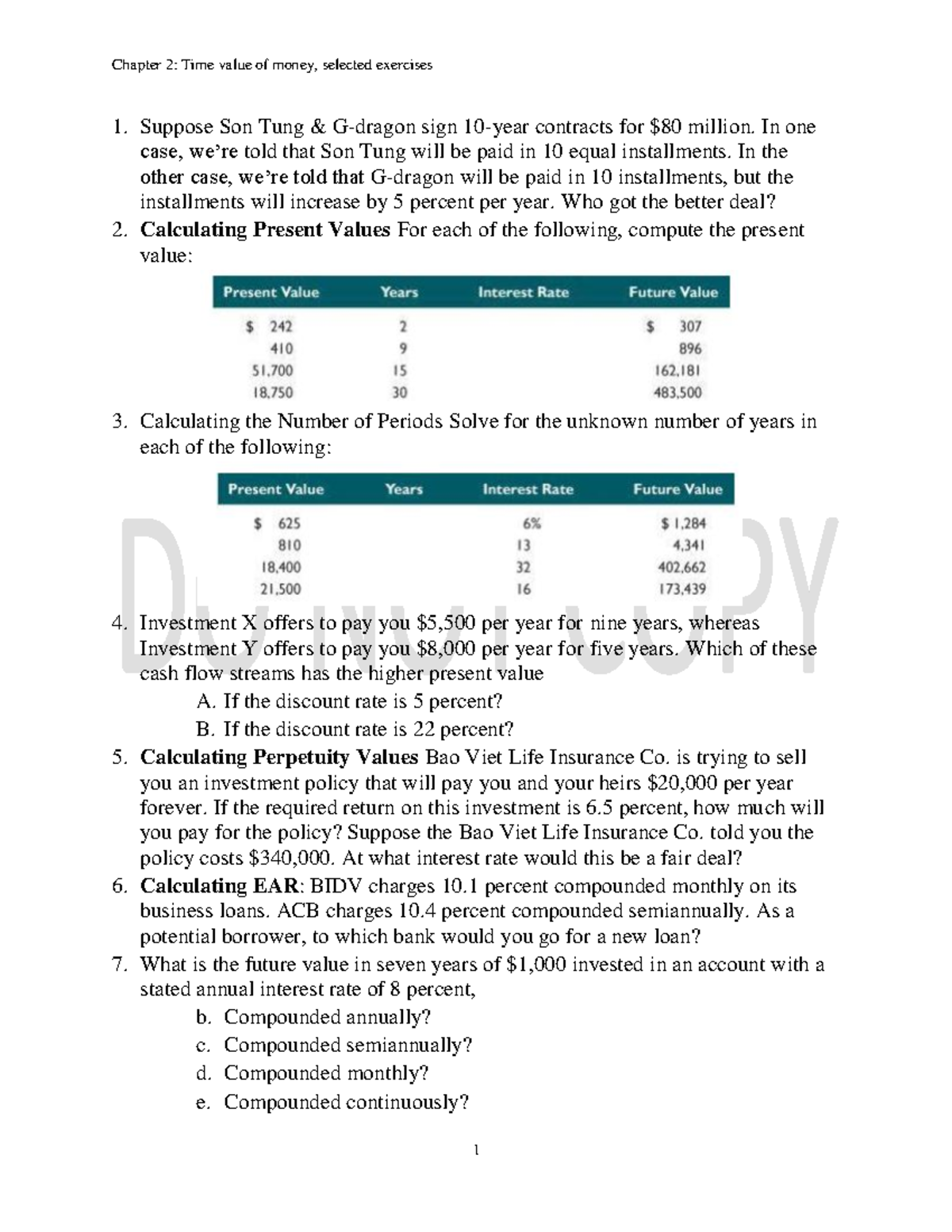 Assignemt Chapter 2 Time Value Of Money - Chapter 2: Time Value Of ...