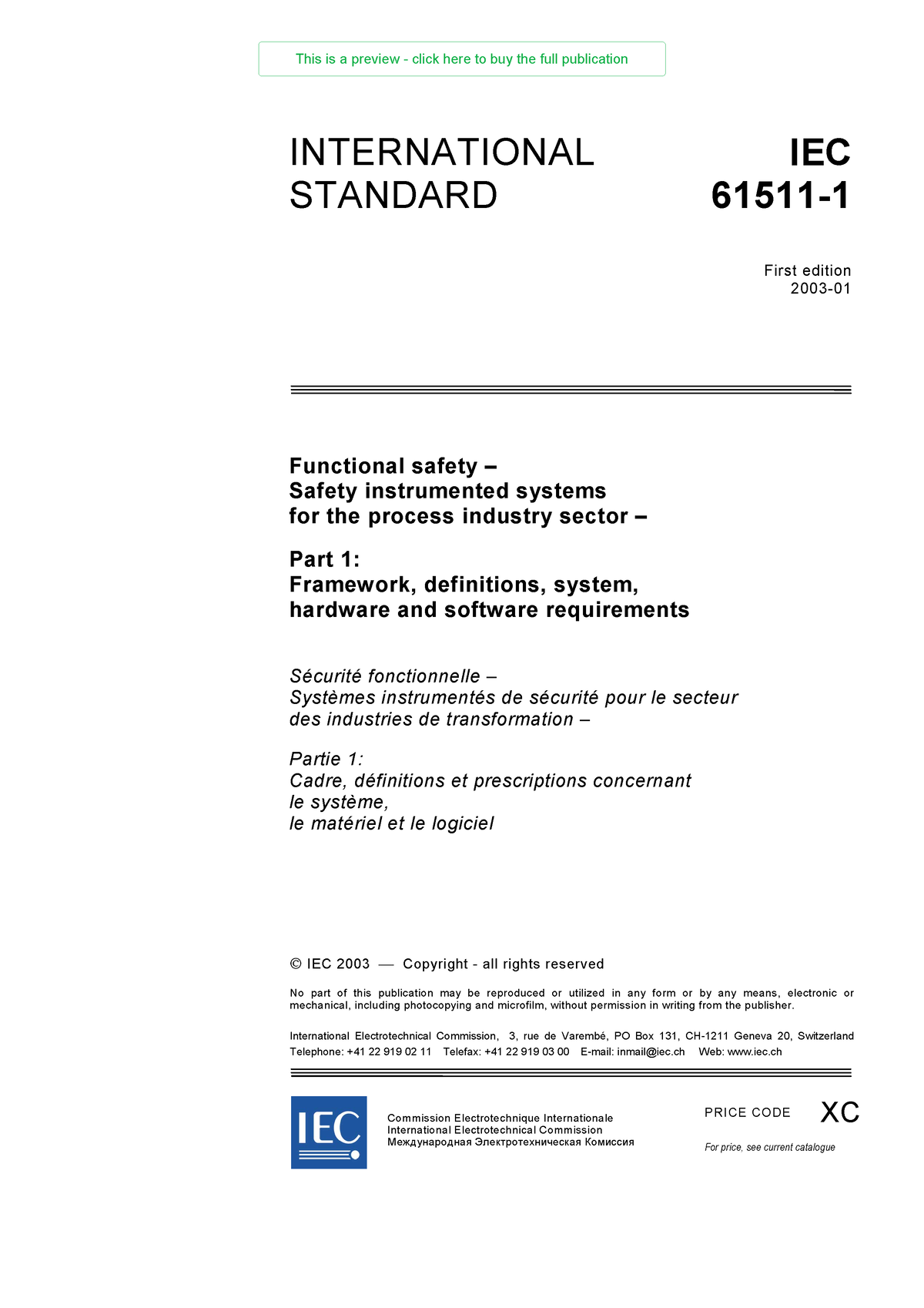 Iec-61511-1 - Riesgo En Procesos - INTERNATIONAL STANDARD IEC 61511 ...